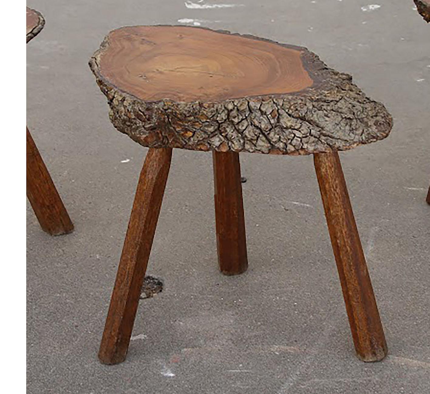 North American Set of Live Edge Side Tables For Sale