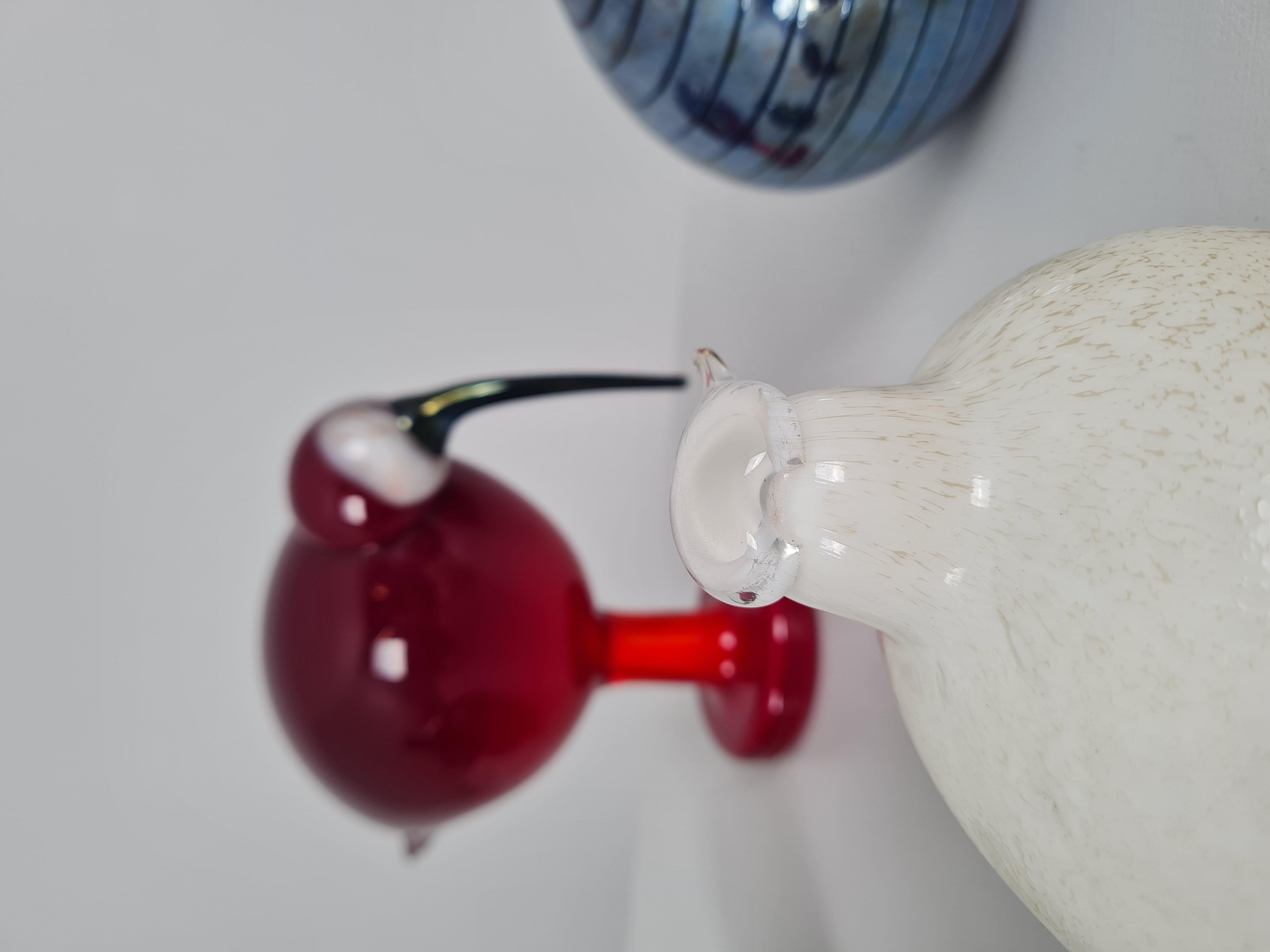 Set di uccelli e bottiglie Oiva Toikka, Ibis rosso, Pheseant, Iittala e Nuutajärvi in vendita 3