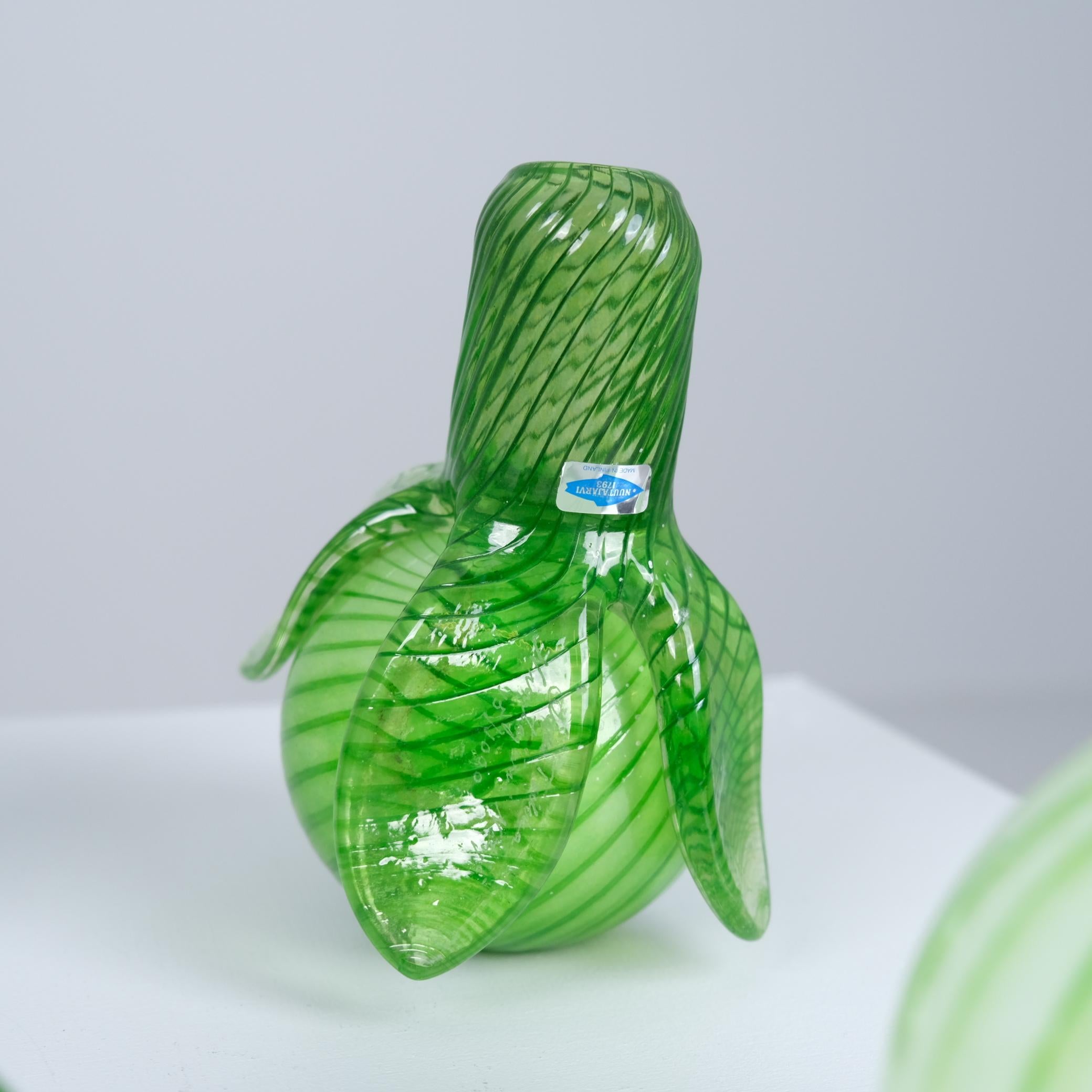 Finnish Set of Oiva Toikka Glass Sculptures, Green Vegetables, Nuutajärvi For Sale