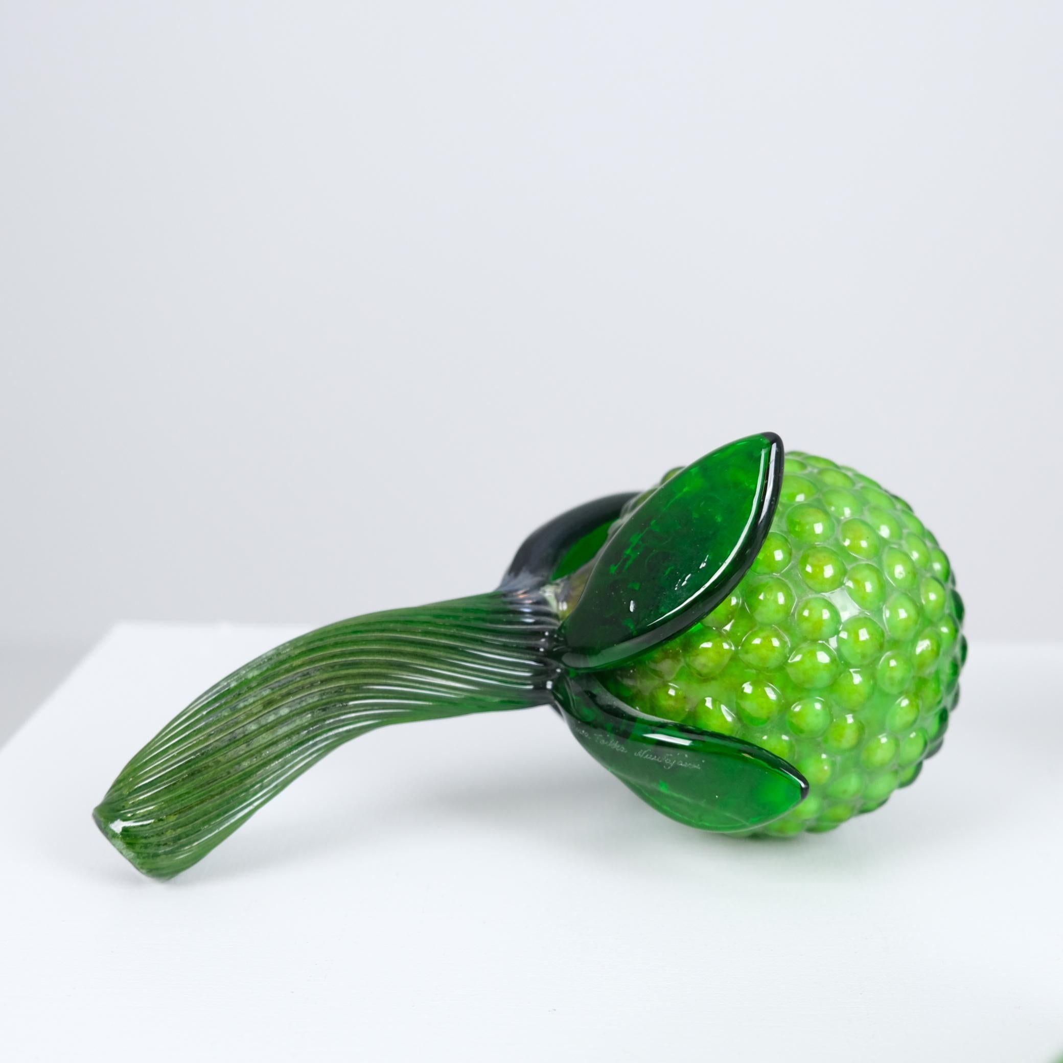 Set of Oiva Toikka Glass Sculptures, Green Vegetables, Nuutajärvi In Excellent Condition For Sale In Helsinki, FI