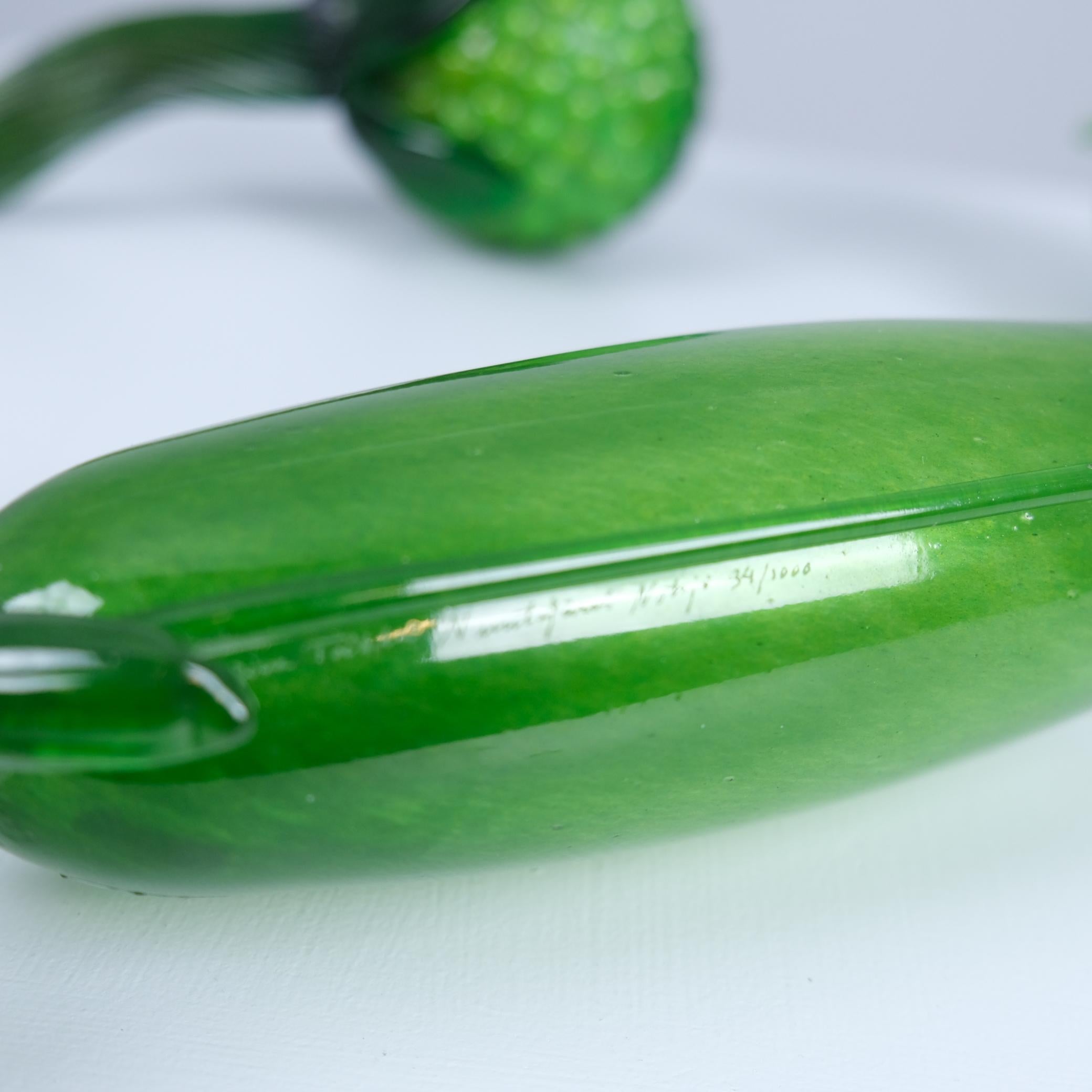 20th Century Set of Oiva Toikka Glass Sculptures, Green Vegetables, Nuutajärvi For Sale