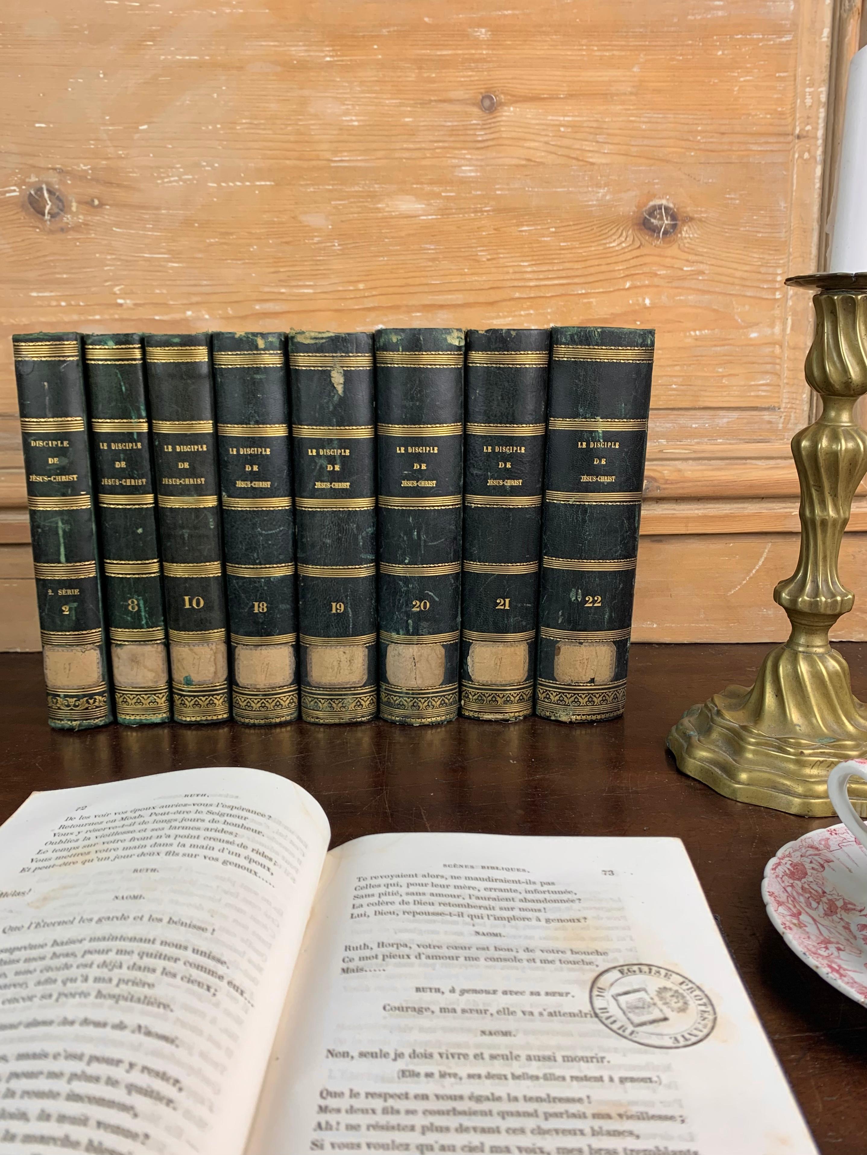 Set of Old Bound Books 19th Century In Good Condition For Sale In Beuzevillette, FR
