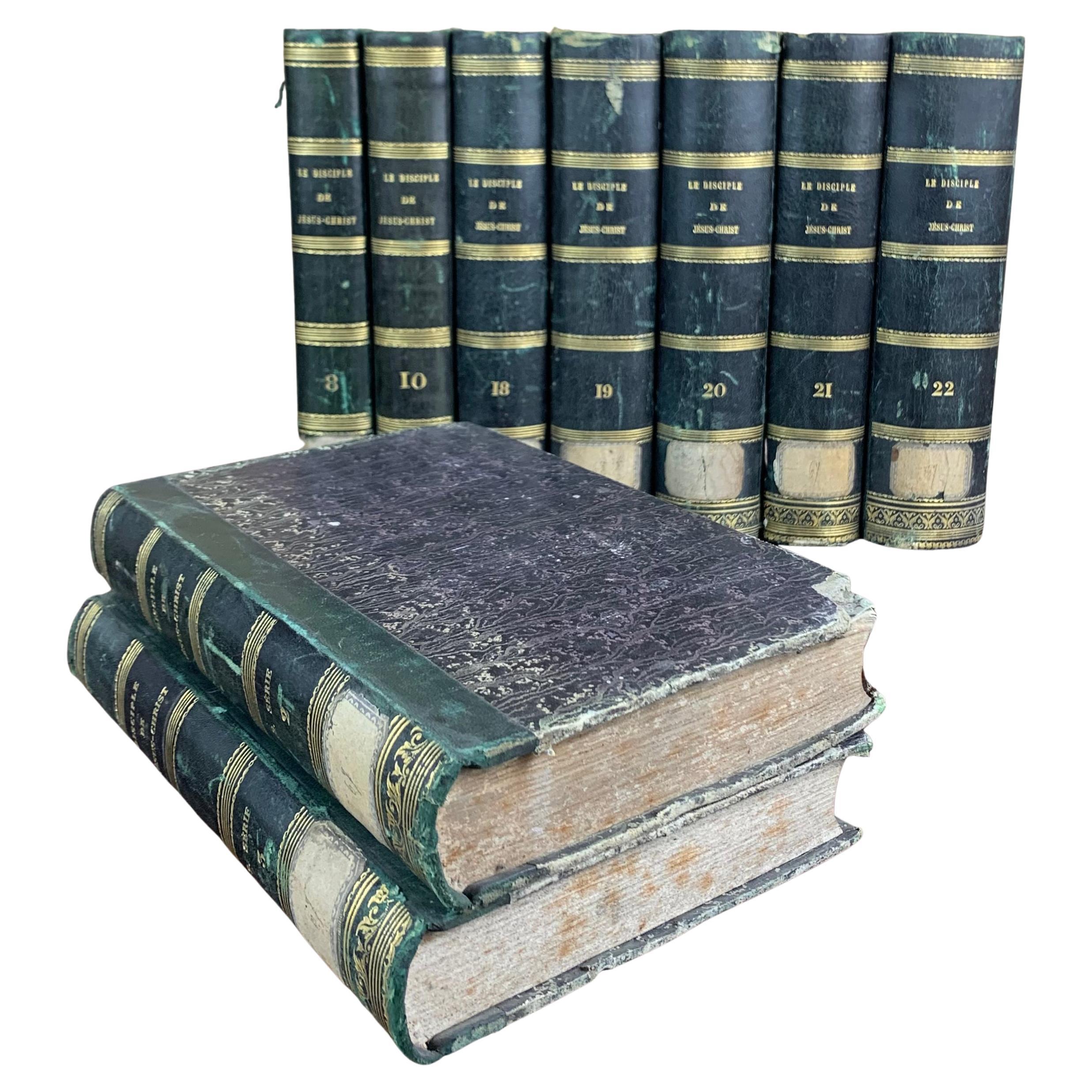 Set of Old Bound Books 19th Century For Sale