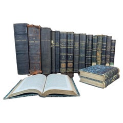 Antique Set of Old Bound Books 19th Century