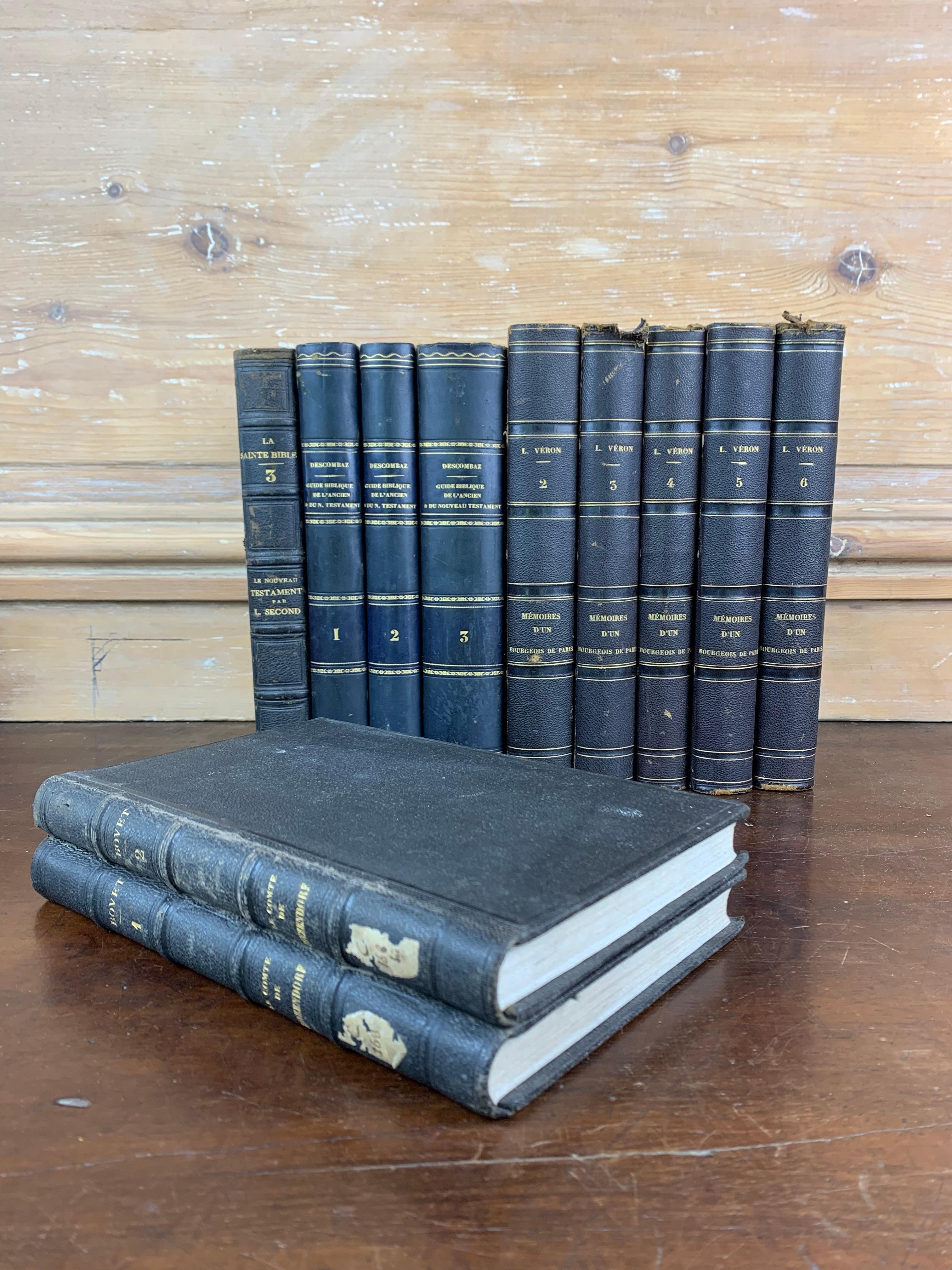 Set of Old Bound Books 19th Century France In Good Condition For Sale In Beuzevillette, FR