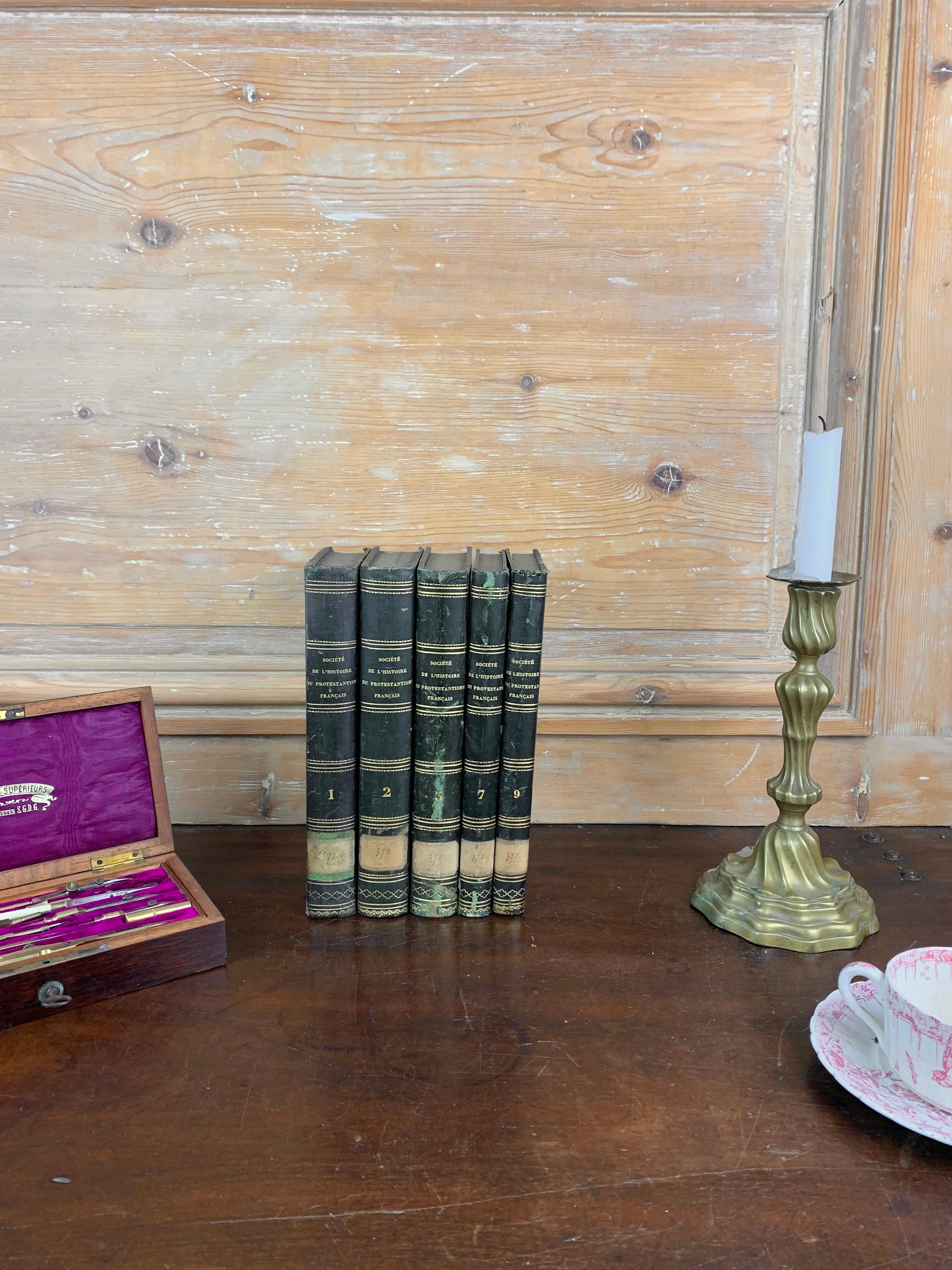 Set Of Old Bound Books  19th Century France  For Sale 1