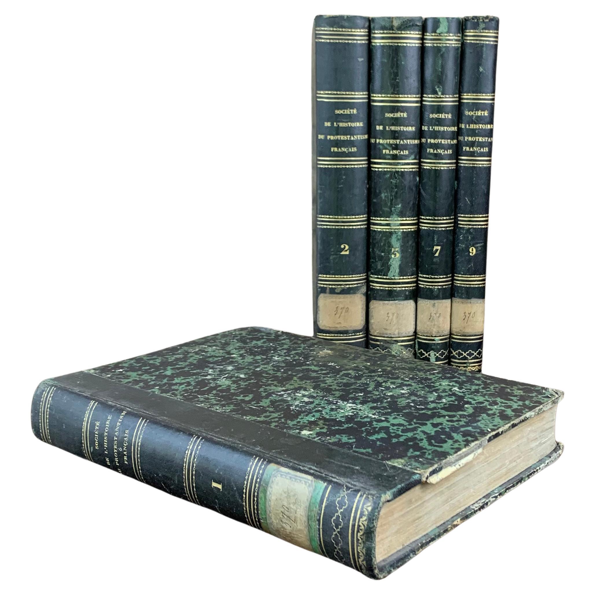Set Of Old Bound Books  19th Century France  For Sale