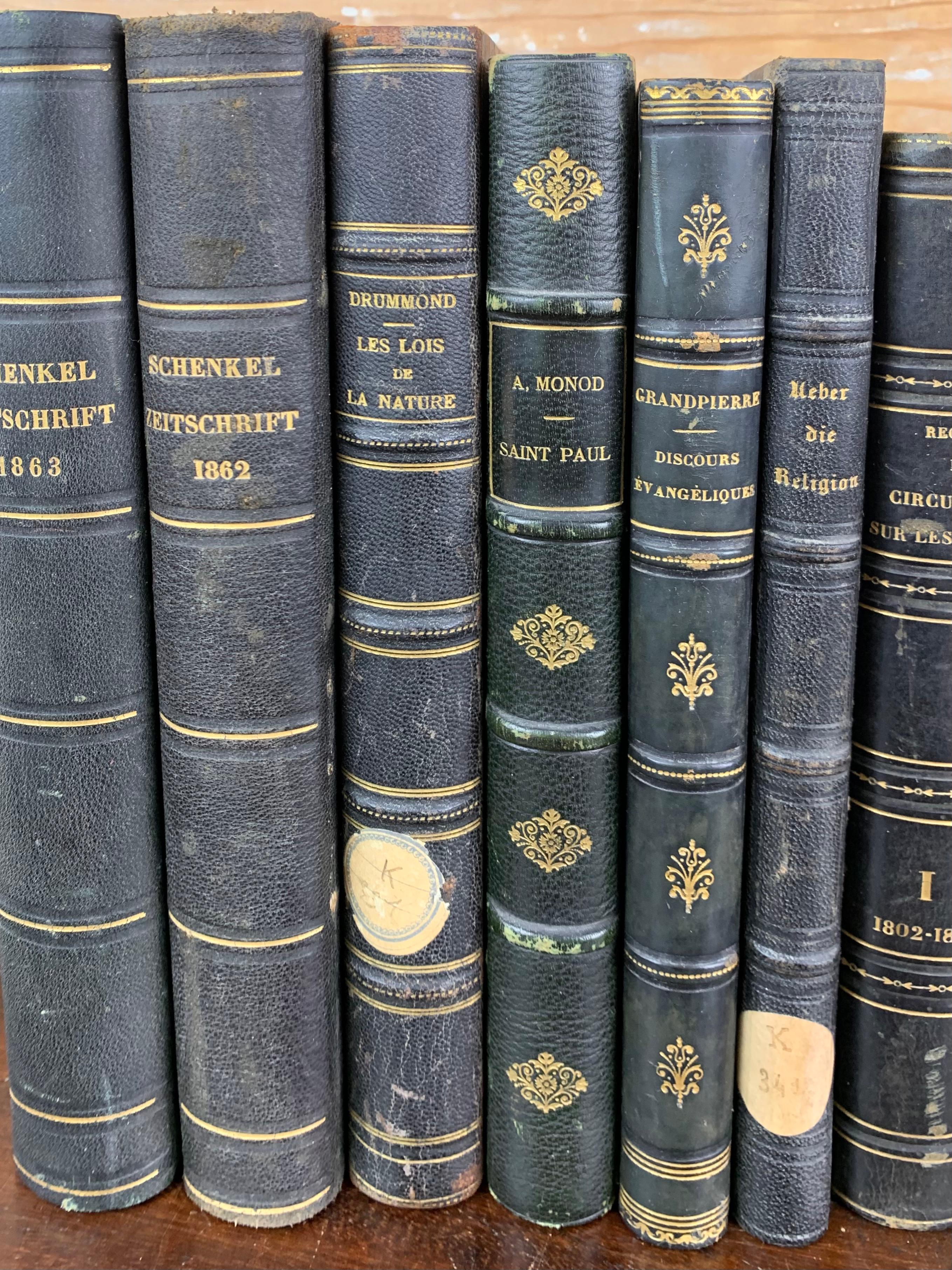 Set of Old Bound Books Dating from the 19th Century In Good Condition For Sale In Beuzevillette, FR