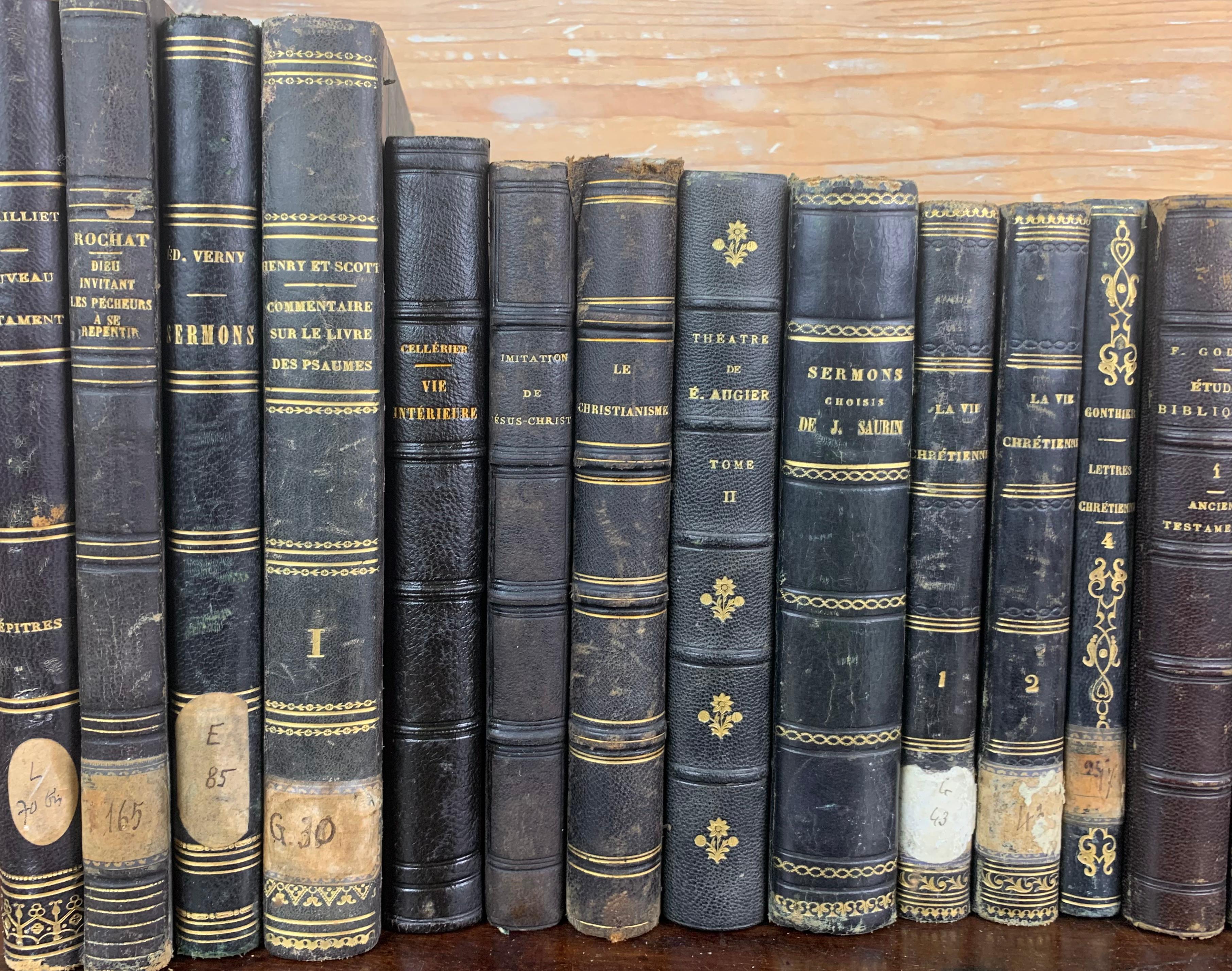 French Set Of Old Bound Books Dating From the 19th Century France  For Sale