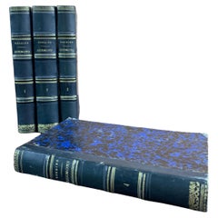 Antique Set of Old Bound Books Dating from the 19th Century France