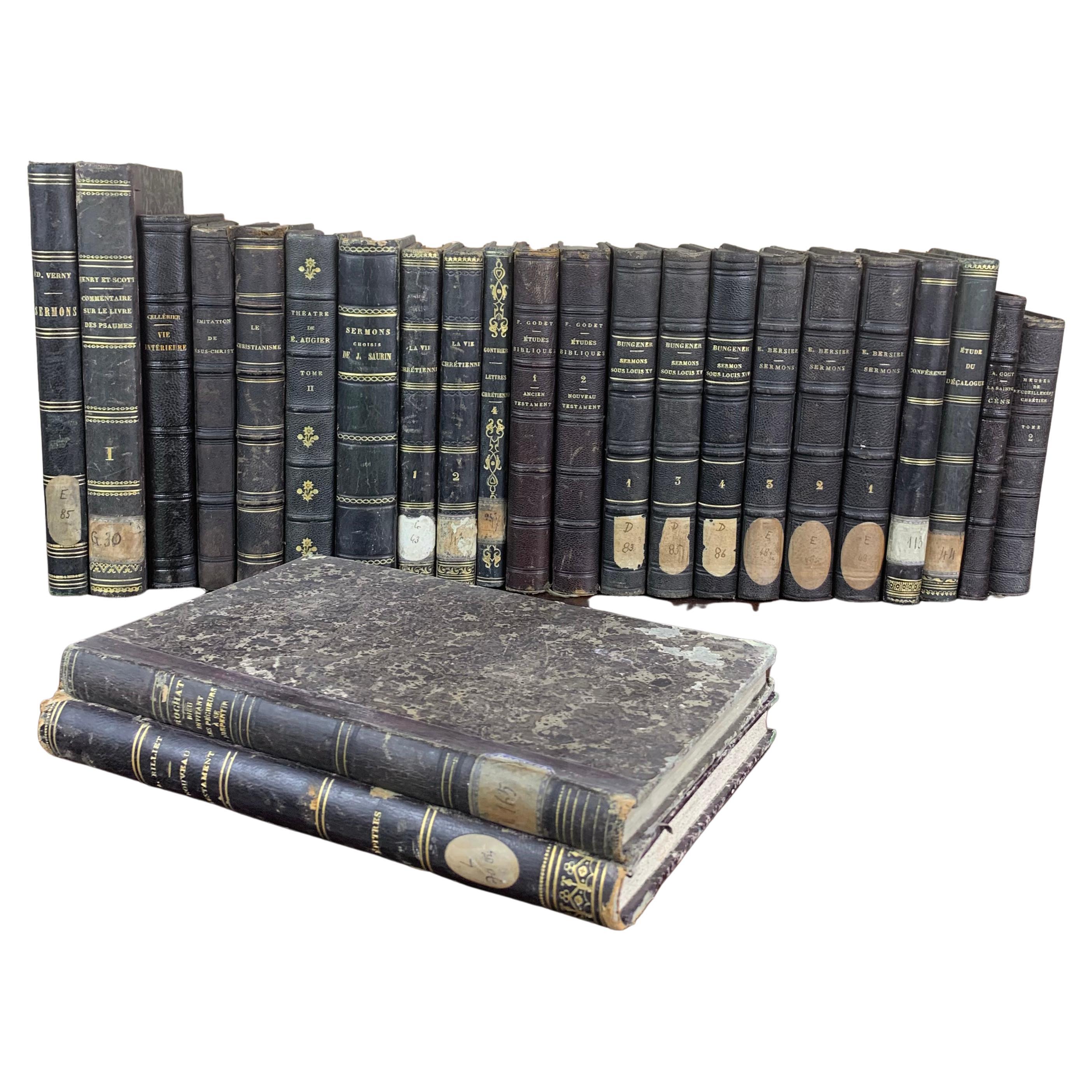 Set Of Old Bound Books Dating From the 19th Century France  For Sale