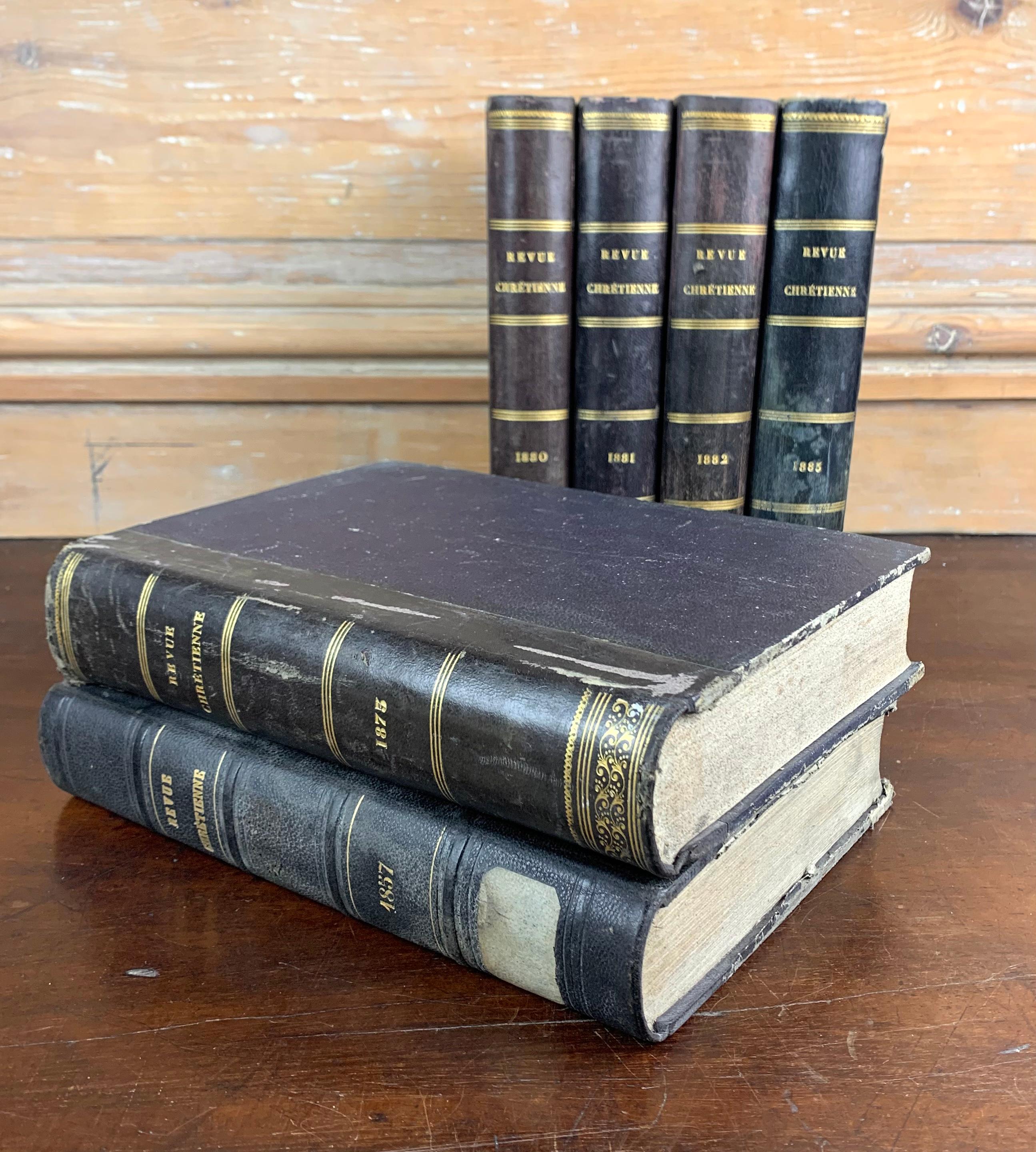 French Set of Old Bound Books from 19th Century For Sale