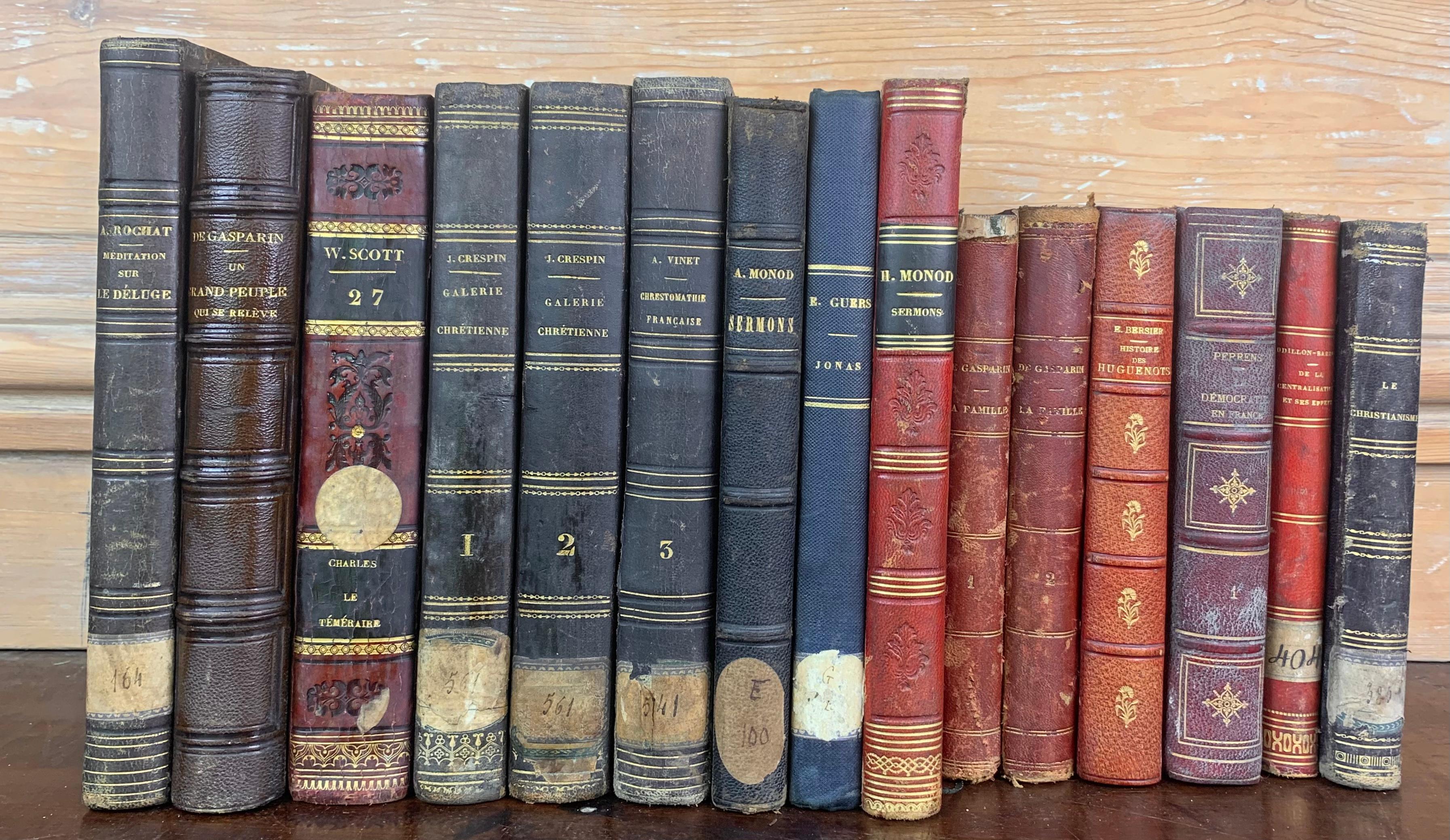 Français Ensemble de livres reliés anciens du XIXe siècle en vente