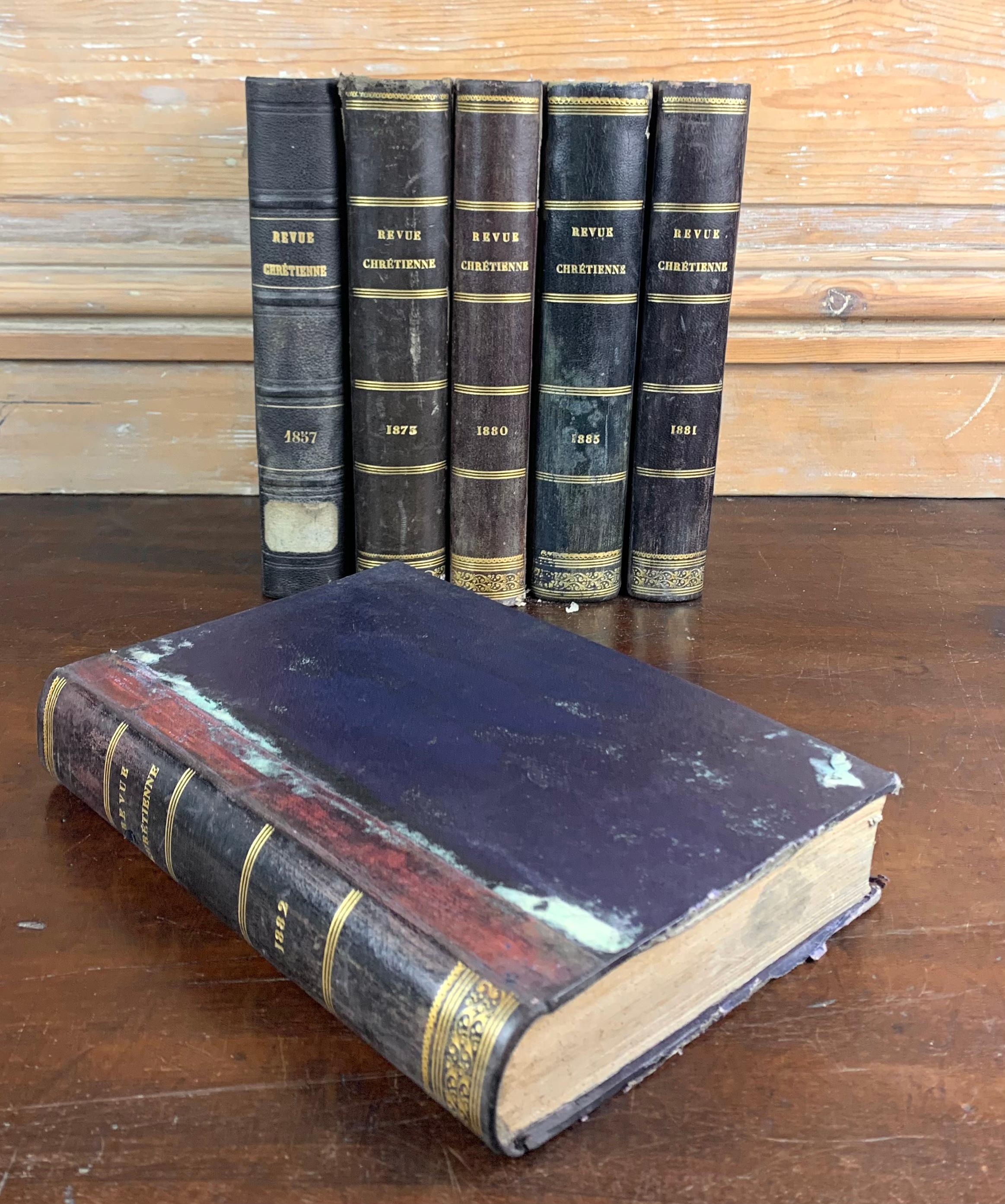 Set of Old Bound Books from 19th Century For Sale 1