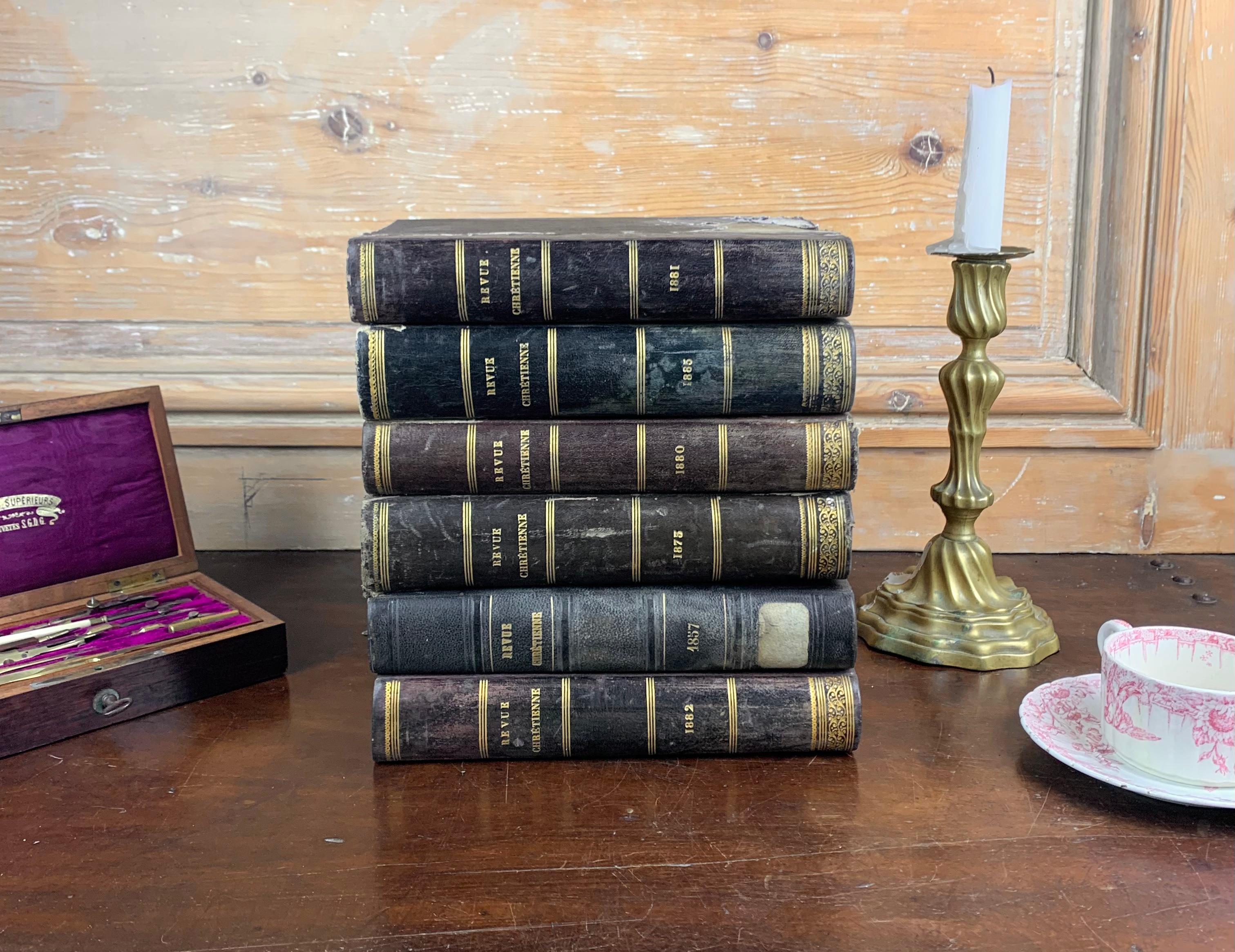 Set of Old Bound Books from 19th Century For Sale 2