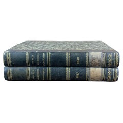 Antique Set of Old Bound Books from 19th Century
