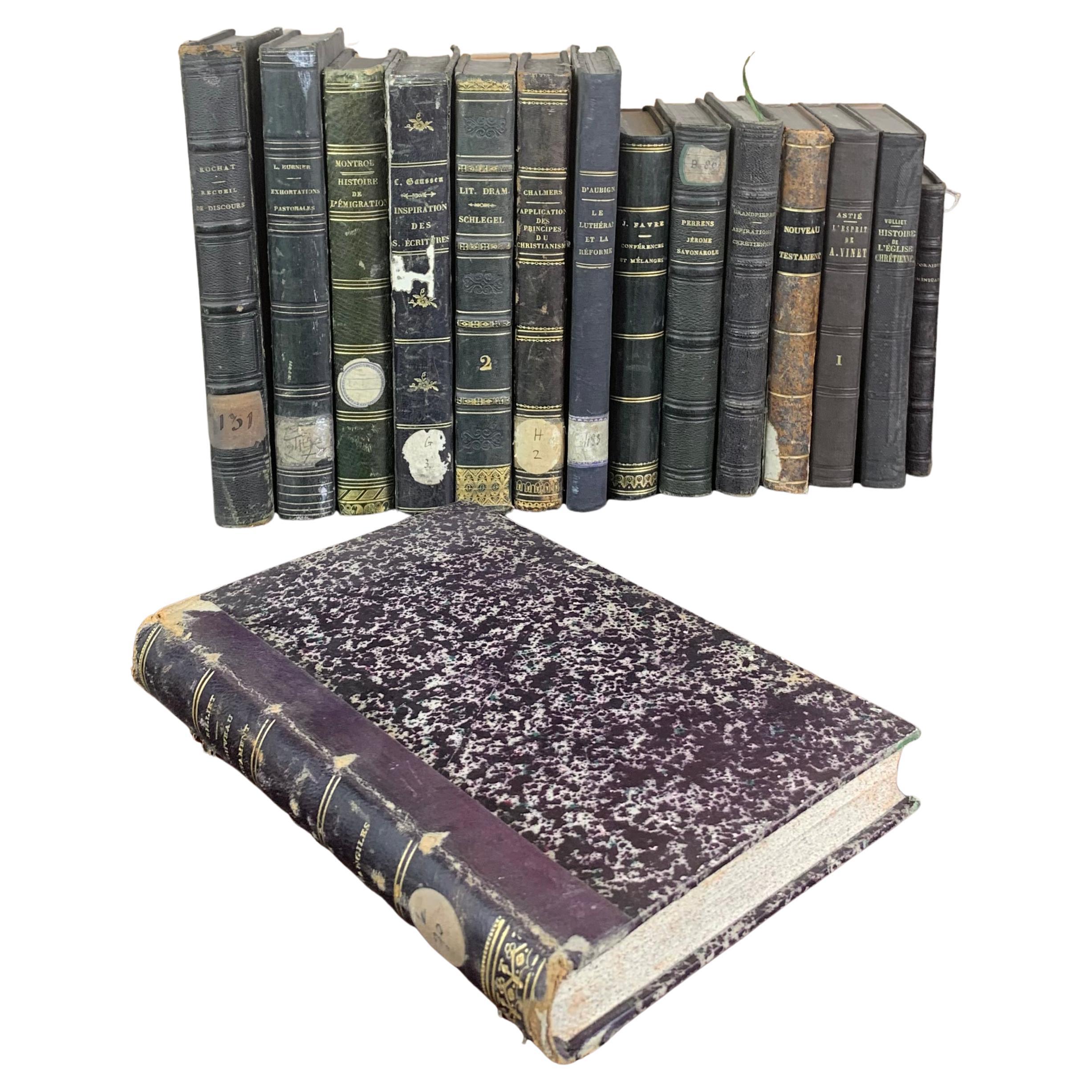 Set of Old Bound Books from 19th Century For Sale