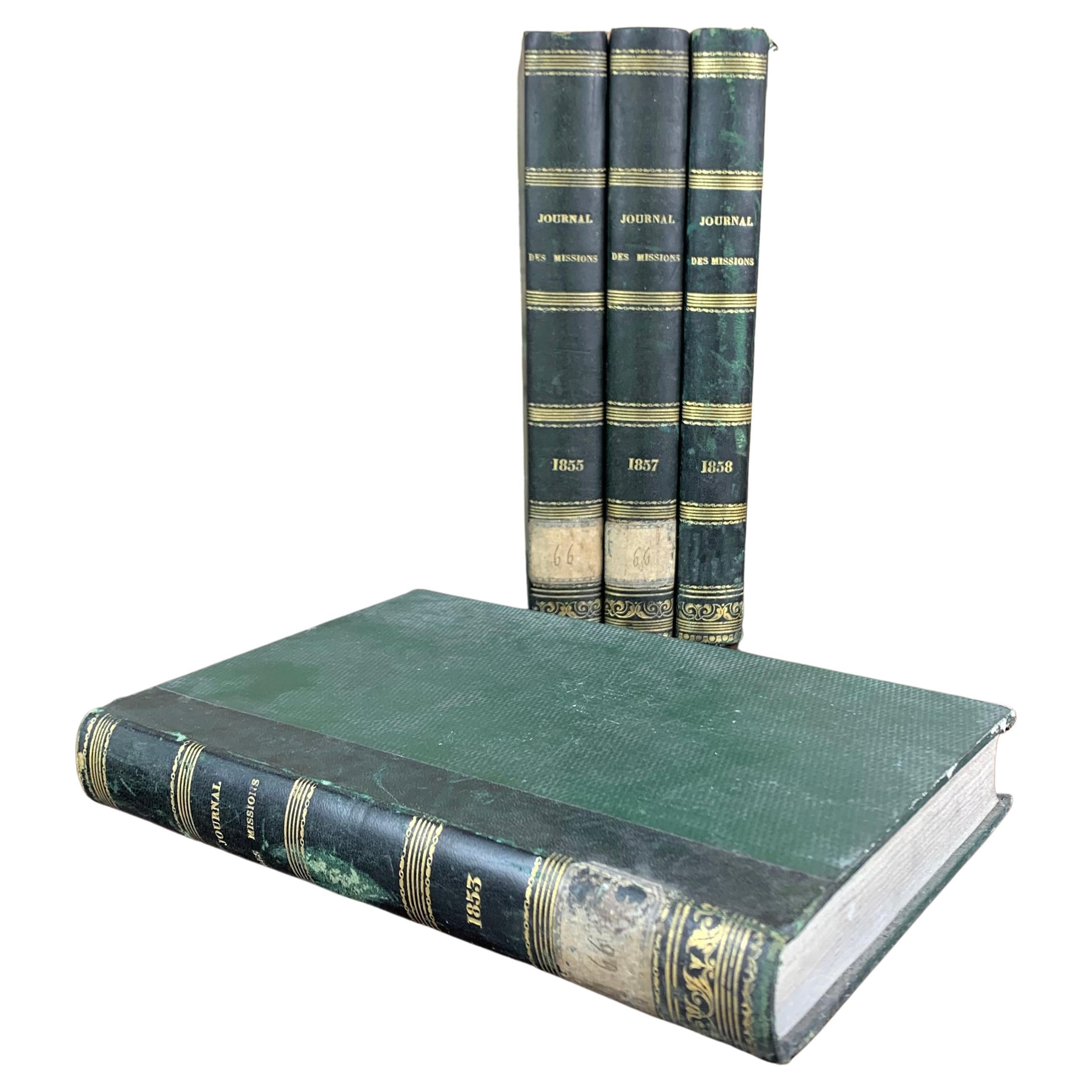 Set of Old Bound Books from the 19th Century 