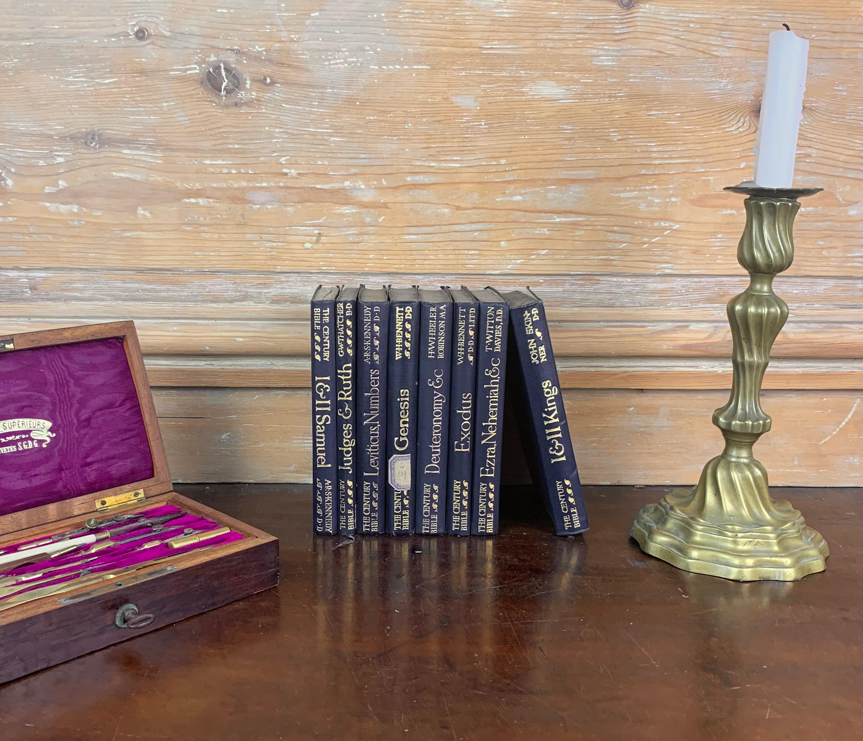 Conjunto de libros antiguos del siglo XIX. De una antigua biblioteca protestante cerca de Le Havre, en Francia. Estos preciosos libros son perfectos para llenar una bonita biblioteca.