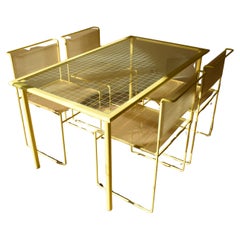 Set of one table and four chairs designed by Giandomenico Belotti for Fly Line