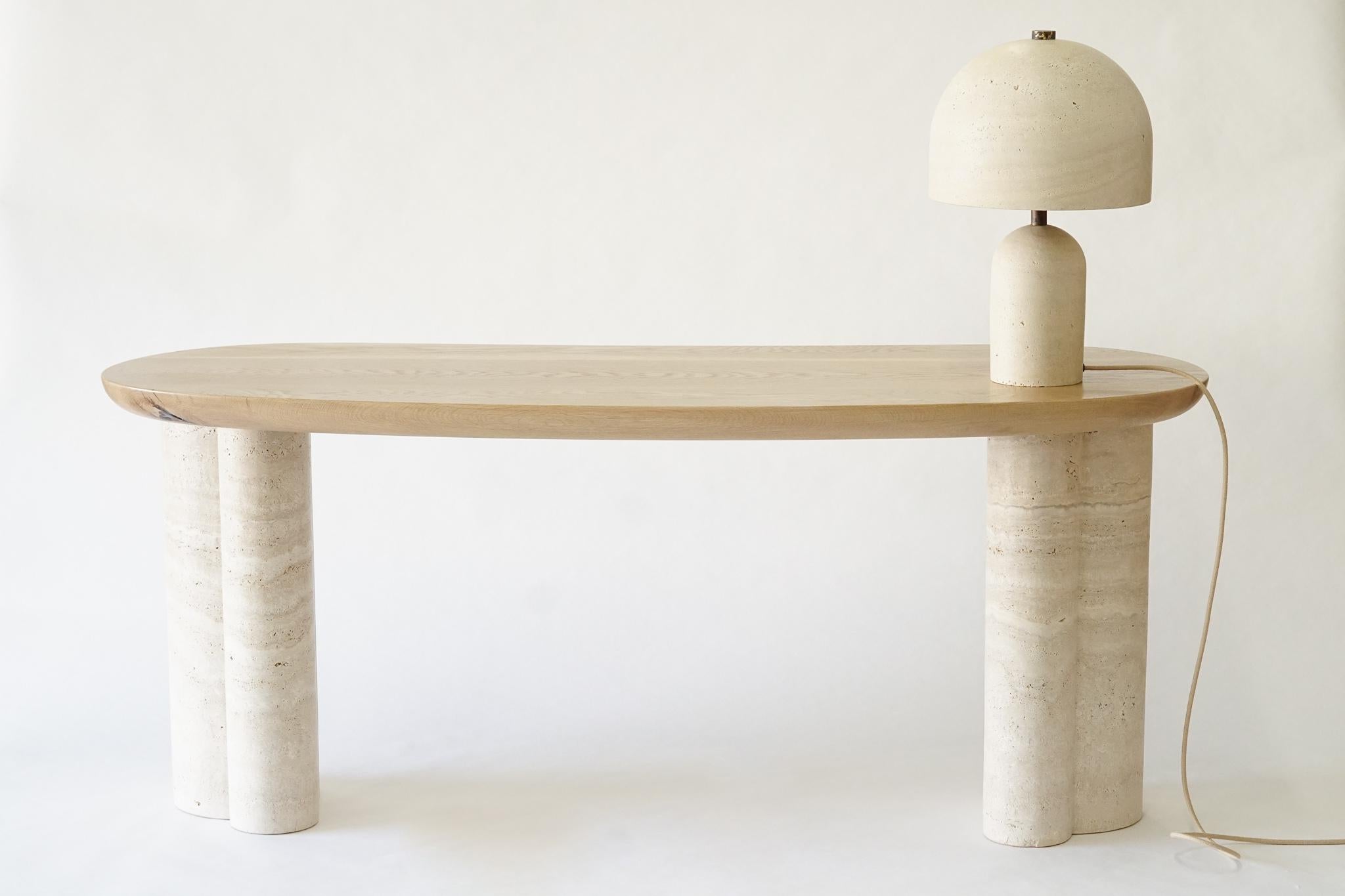 Stone Set of Onna Desk and Table Lamp by Swell Studio For Sale