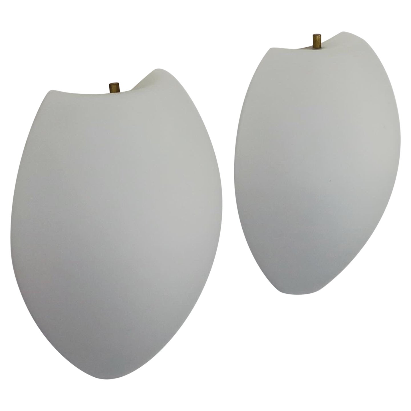 Set of Opaline glass sconces by Jo Hammerborg for Fog & Morup, 1960s, Denmark For Sale