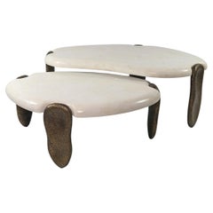 Ensemble de tables basses organiques en cristal de roche et finition bronze par Ginger Brown