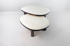 Set di tavolini organici in cristallo di rocca e finitura bronzata di Ginger Brown