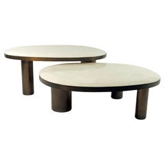 Set organischer Couchtische aus Bergkristall und bronzierter Oberfläche von Ginger Brown