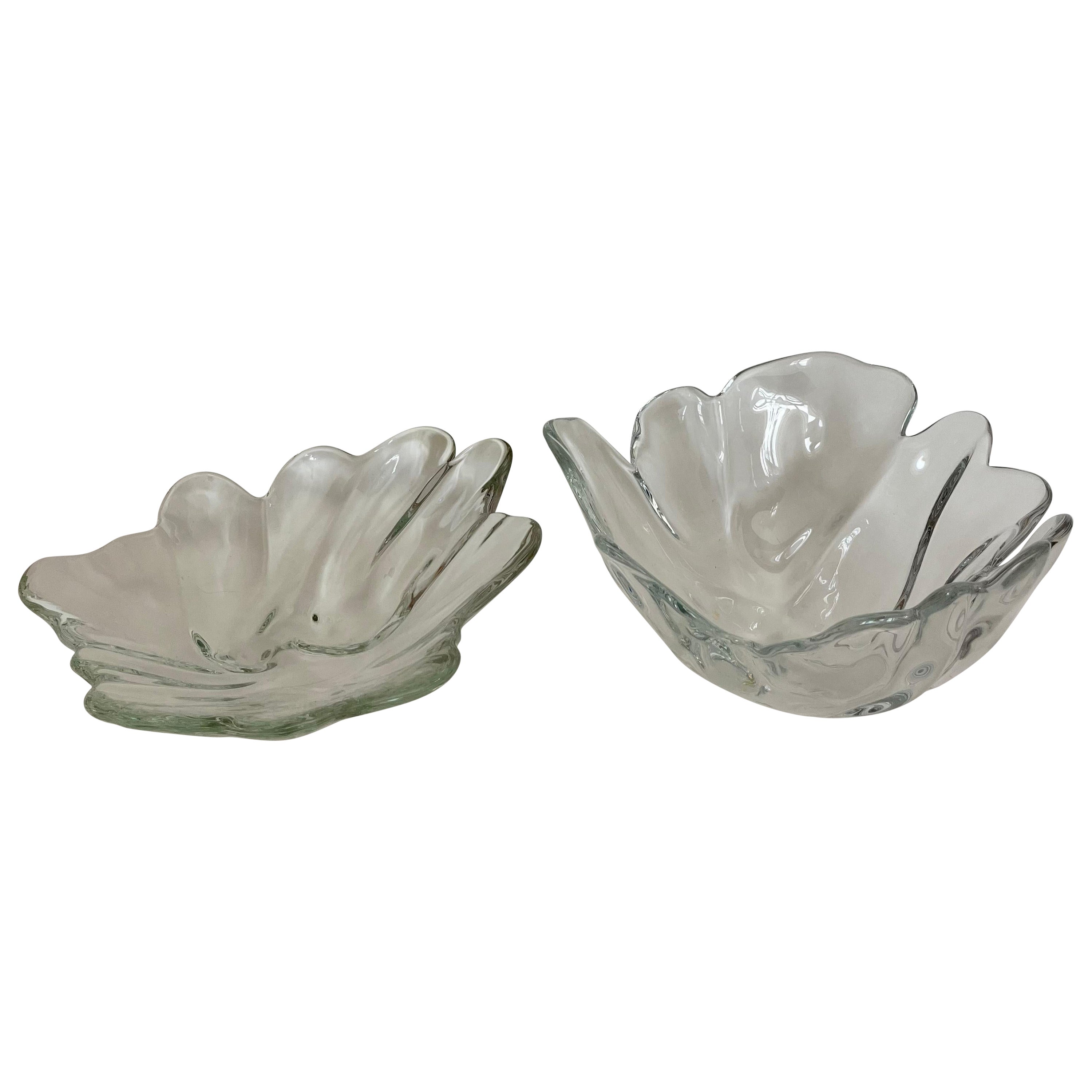 Set organisch geformtes Geschirr von Ole Kortzau für Holmegaard aus schwerem Glas im Angebot
