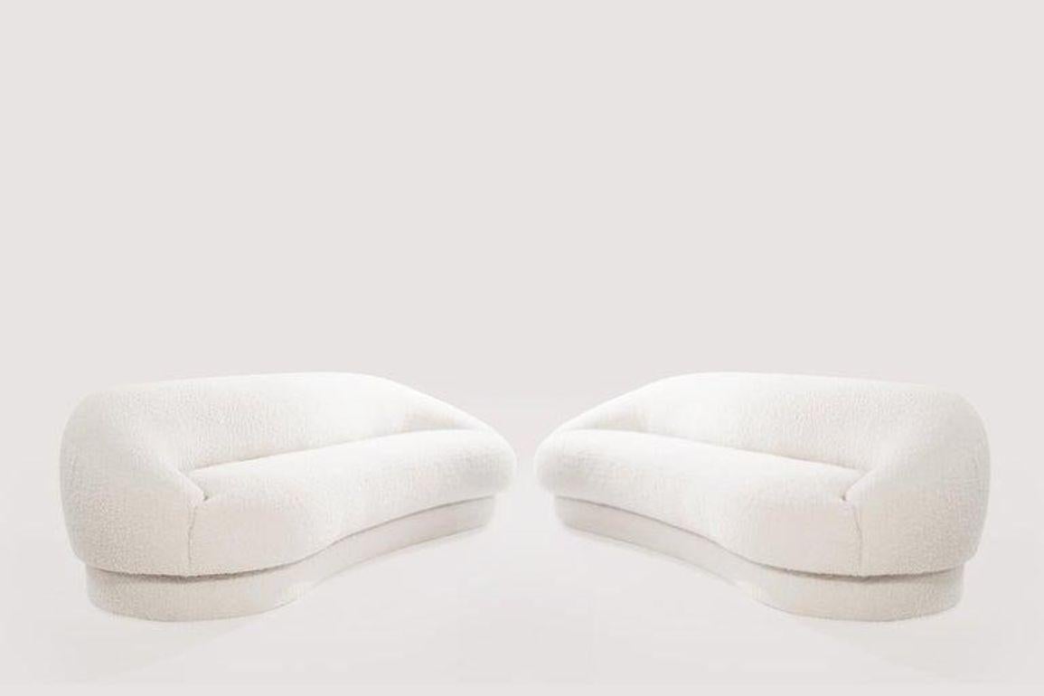 Set of Organic Sofas by Directional in Teddy Bouclé, C. 1970s 2
