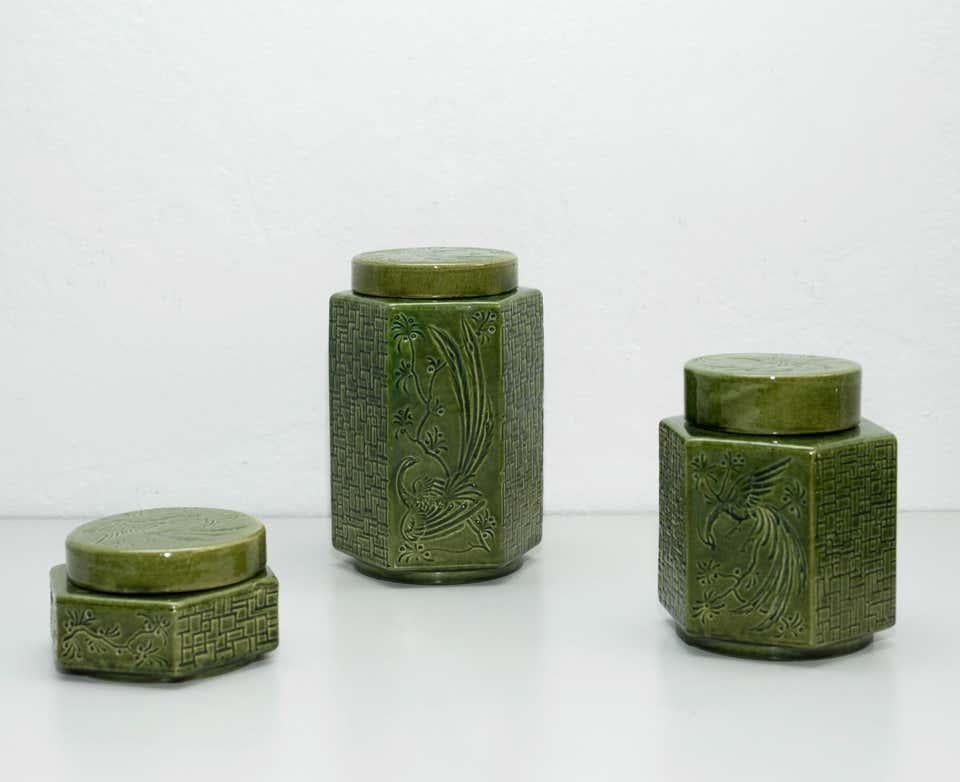 Other Set of Oriental Ceramic Vases, circa 1960 For Sale