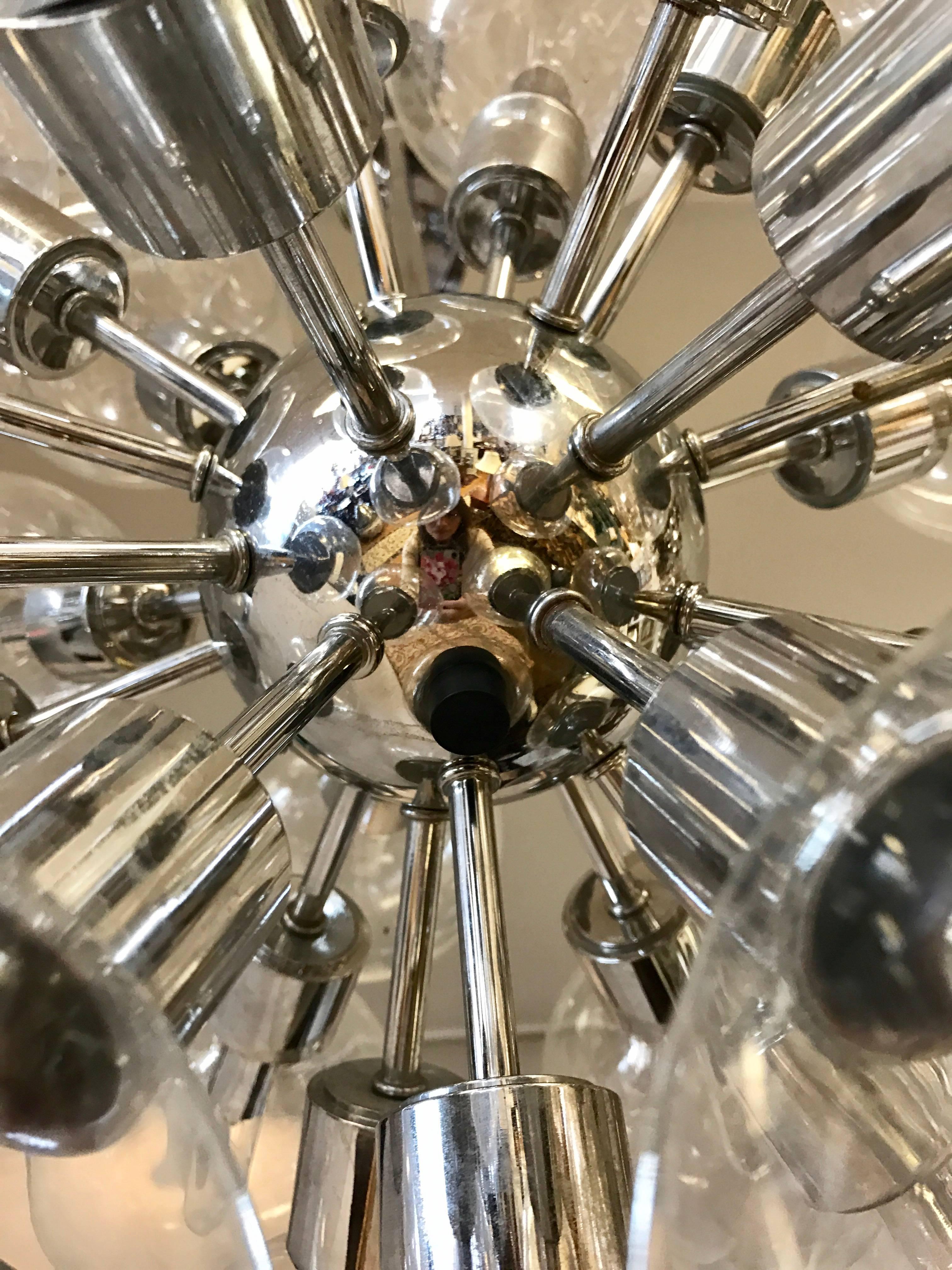 Set of Original, 1960s Lightolier Matching Thirty Globe Sputnik Chandeliers 1