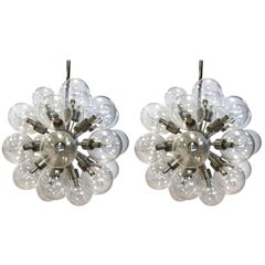 Set of Original, 1960s Lightolier Matching Thirty Globe Sputnik Chandeliers