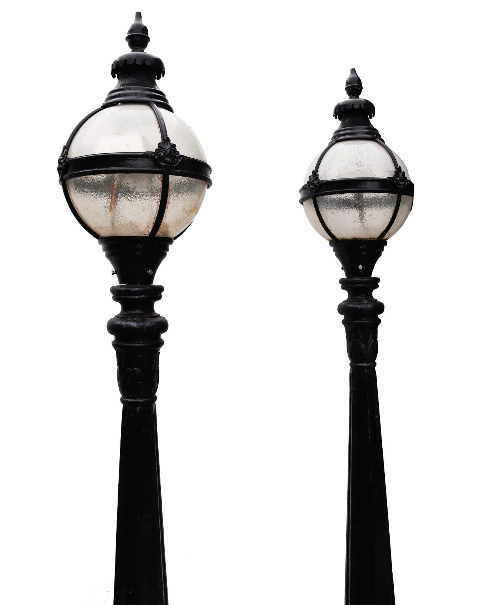 Edwardian Set of Original Antique Victorian Lamp Posts