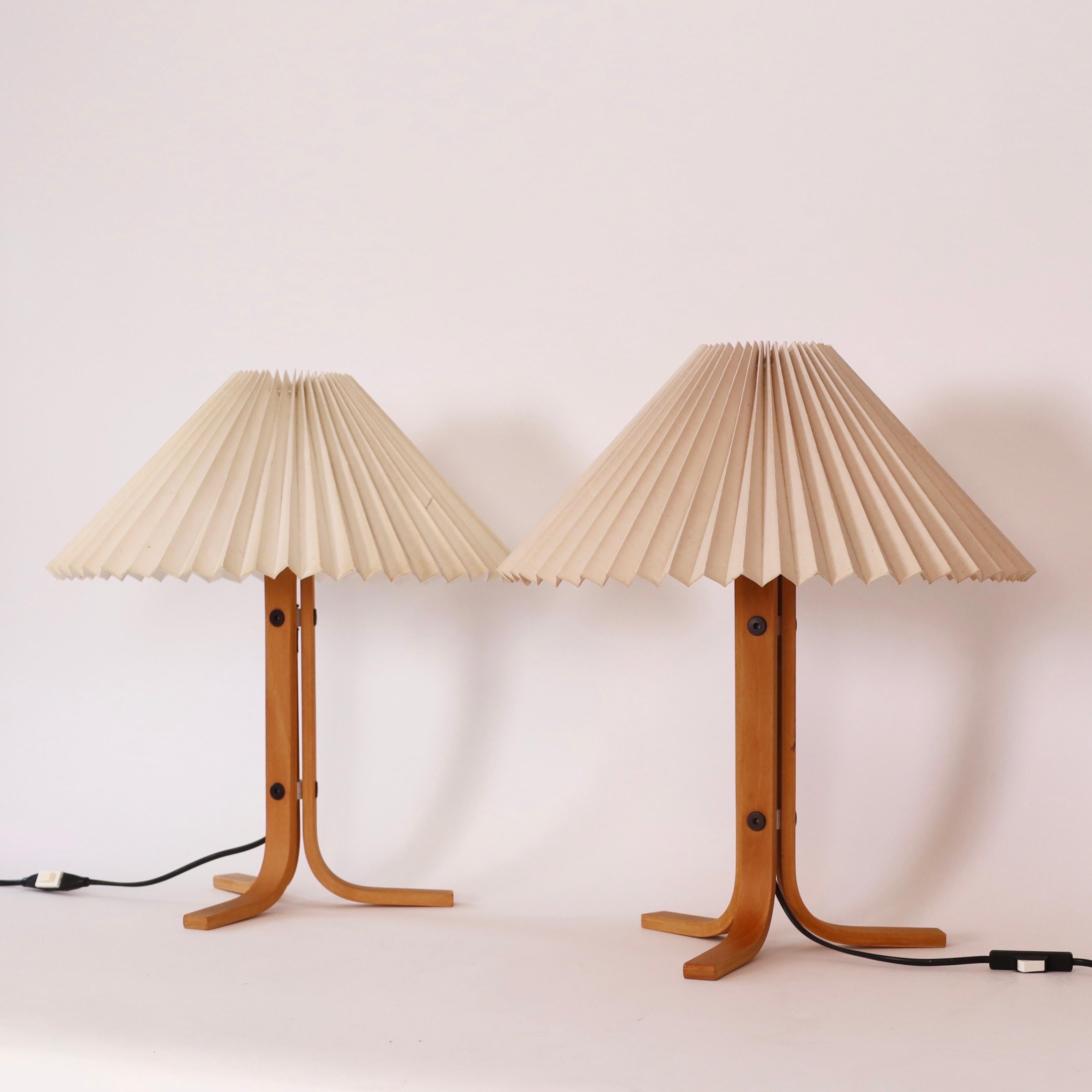 Wood Set of Original Danish Caprani Tripod Desk Lamps, 1970s, Denmark