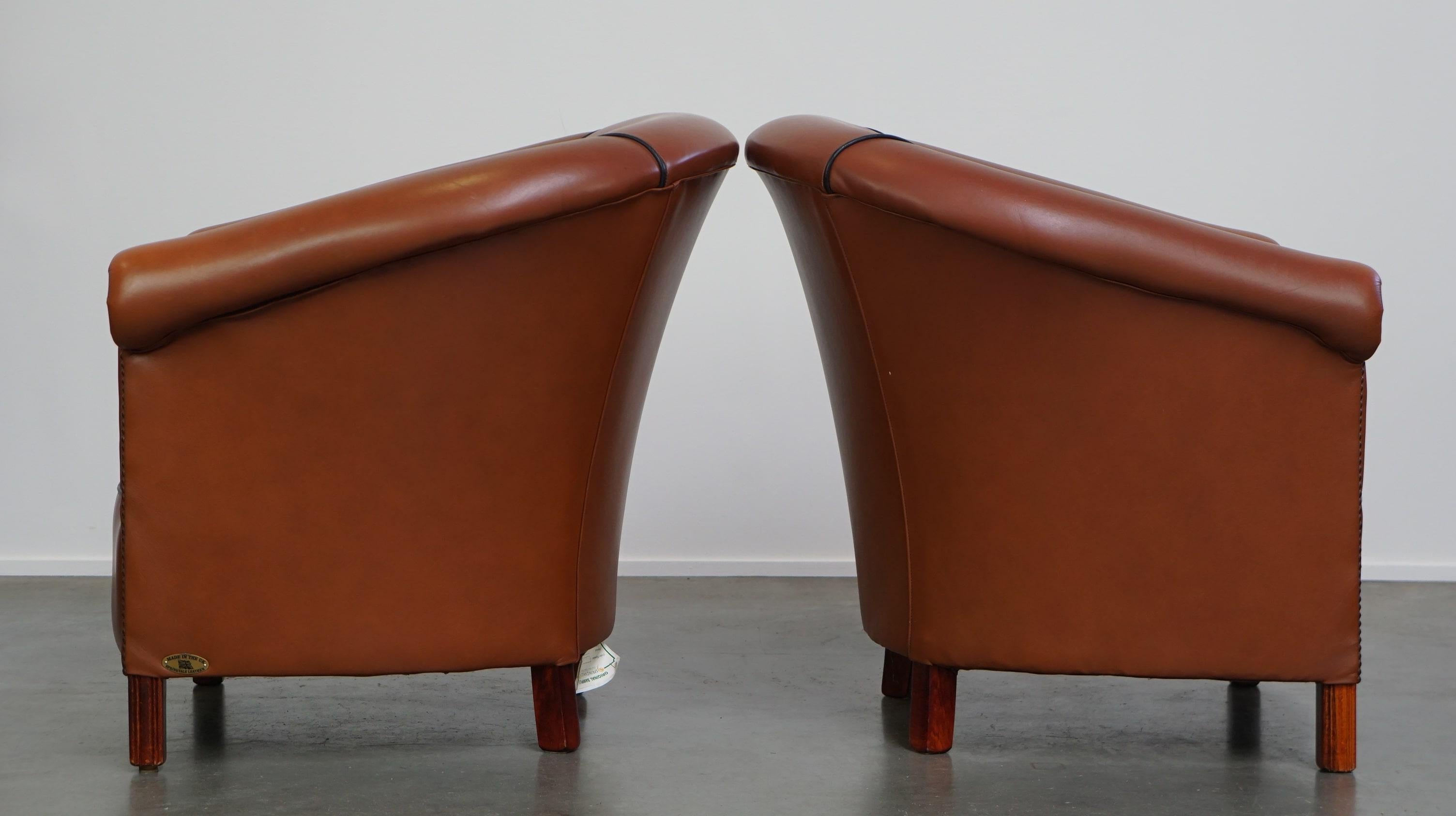 Set of original English handmade springvale club chairs in good ...