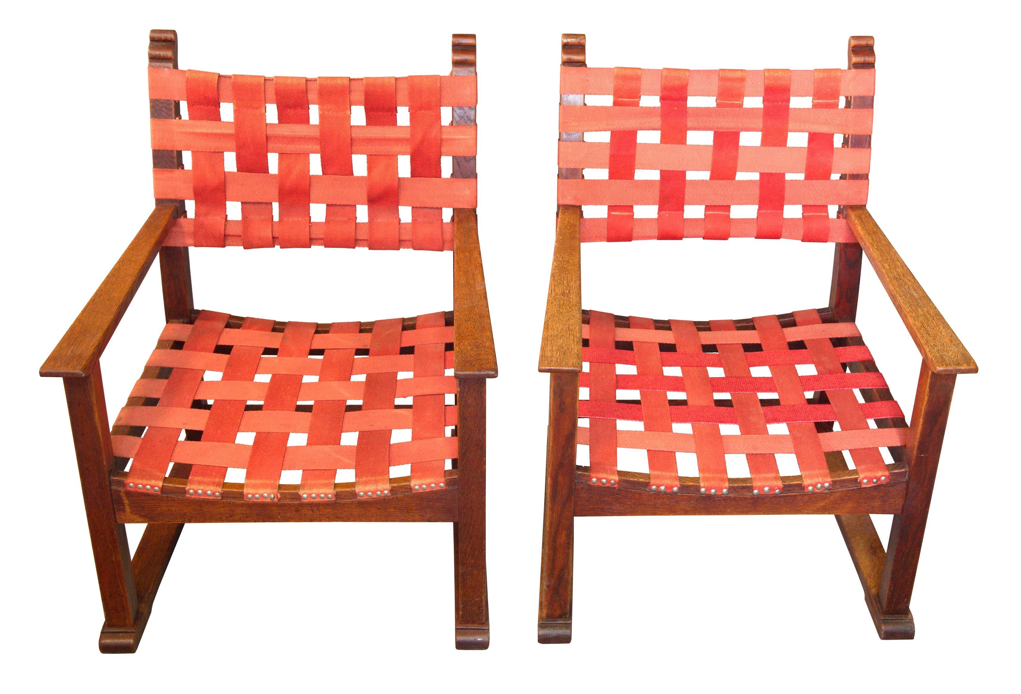 Austrian Set of Original Fireside Chairs Designed by Adolf Loos and Heinrich Kulka For Sale