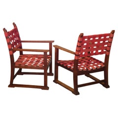 Vintage Set of Original Fireside Chairs Designed by Adolf Loos and Heinrich Kulka