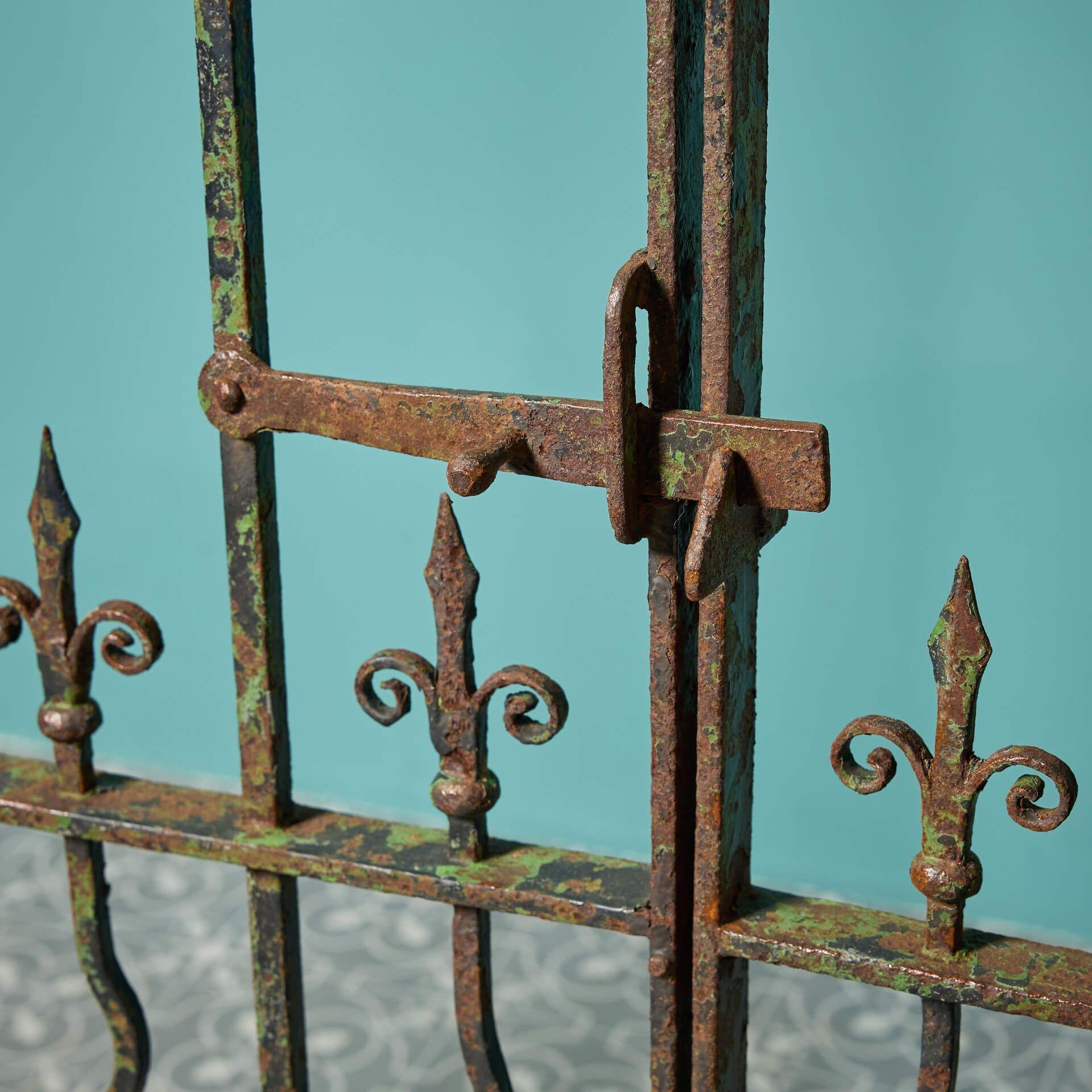 Set of Original Georgian Wrought Iron Garden Gates In Fair Condition For Sale In Wormelow, Herefordshire