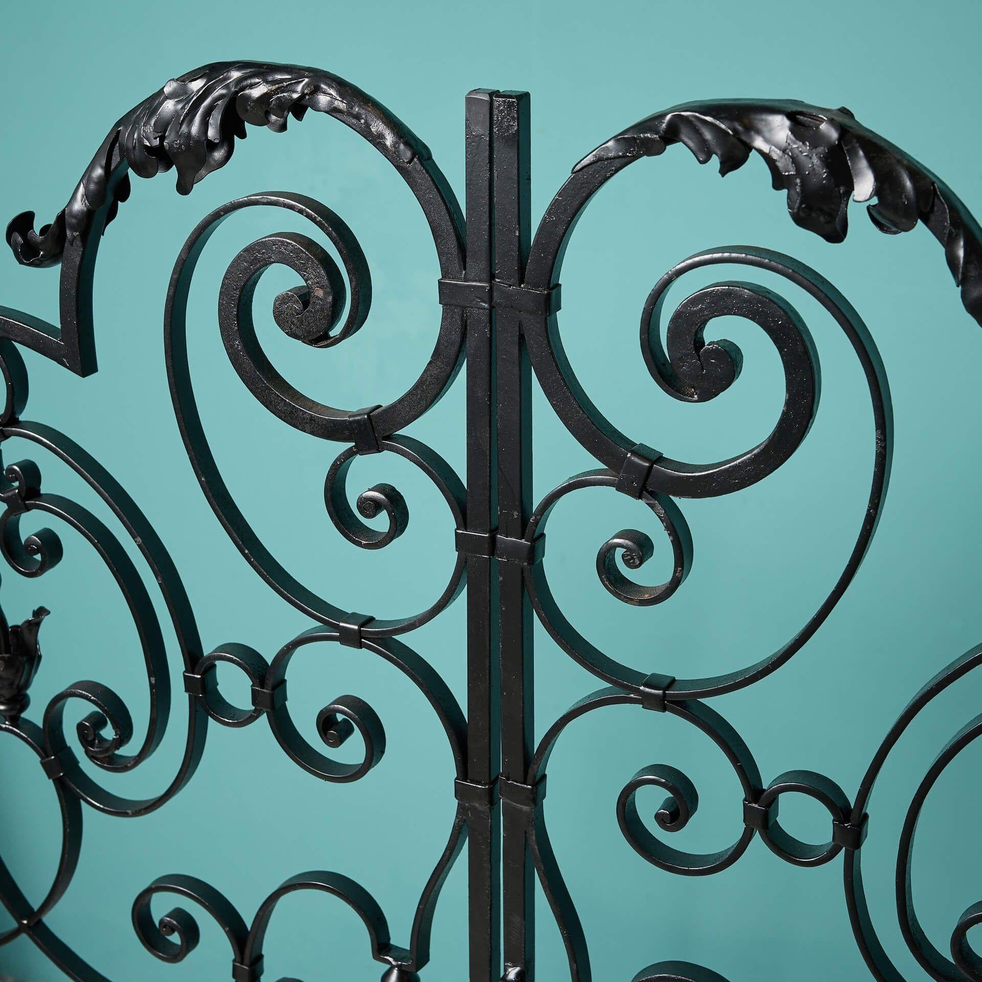 Set of Ornate French Reclaimed Pedestrian Gates In Fair Condition For Sale In Wormelow, Herefordshire