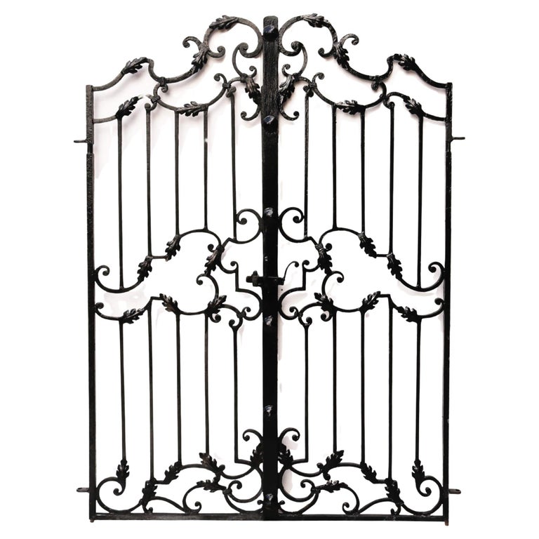 Set of Ornately Crafted Wrought Iron Garden Gates For Sale at 1stDibs
