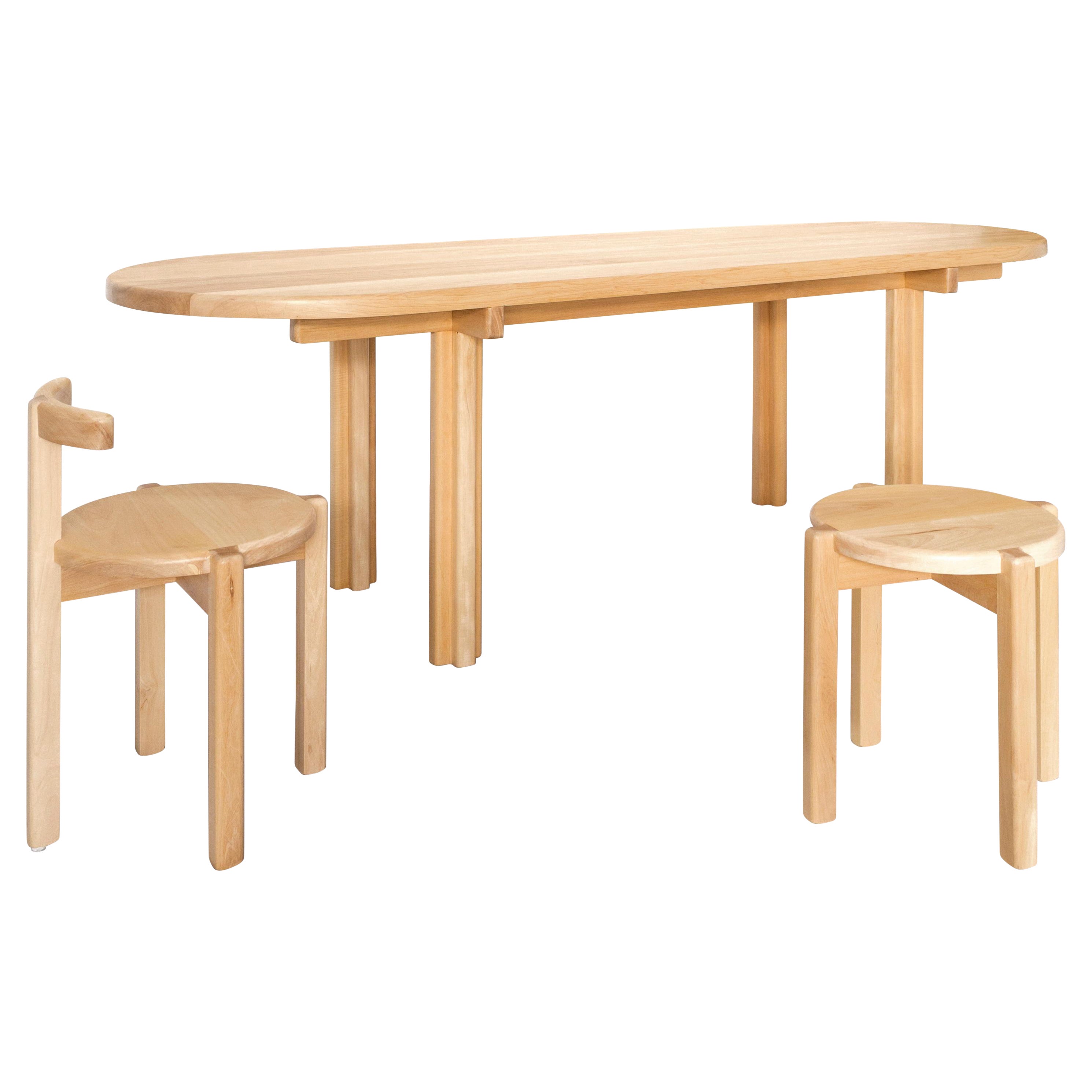Set of Orno Dining Table & 2 Chairs by Ries For Sale