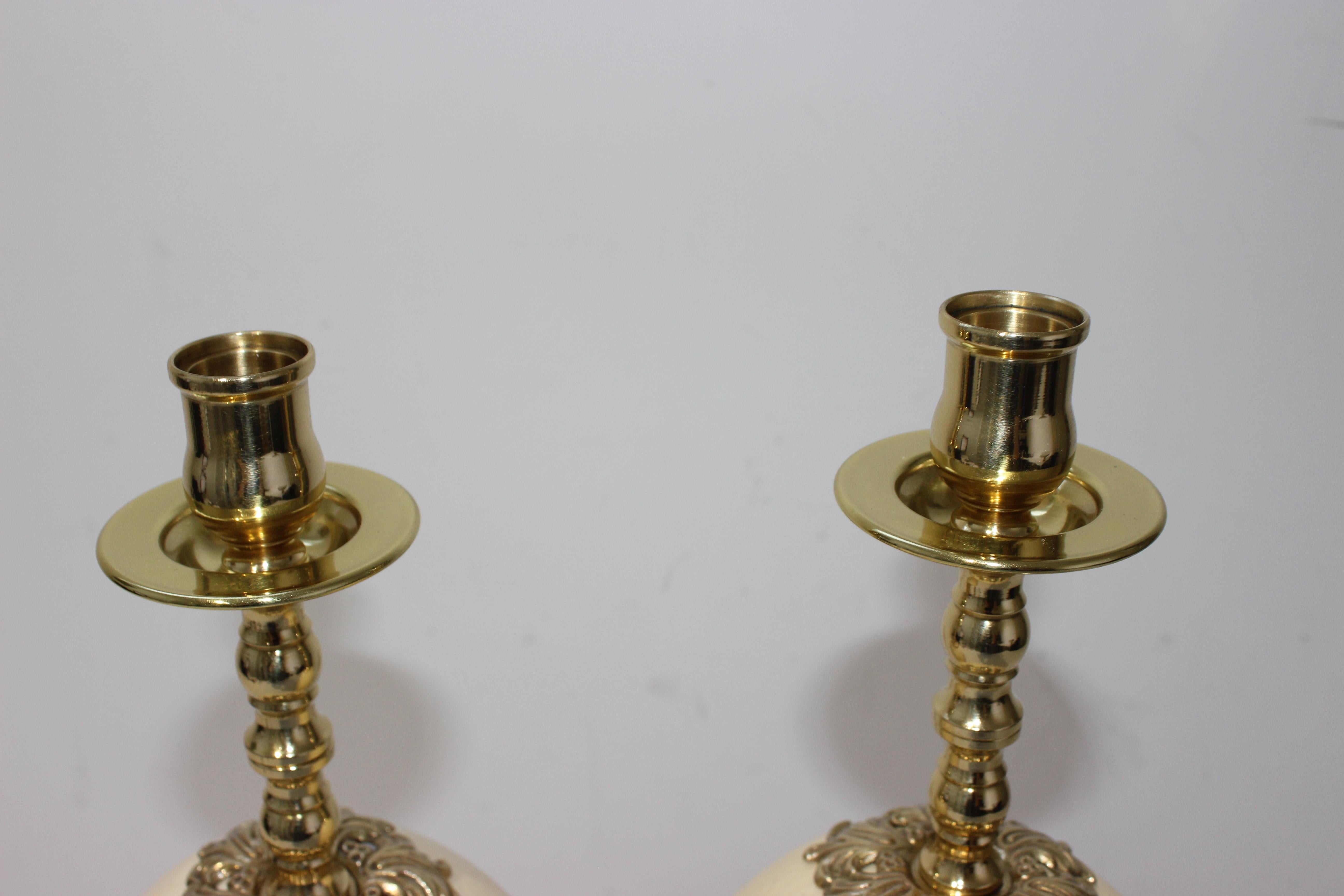 Set of Ostrich Egg Candlesticks Style of Tony Duquette For Sale 2