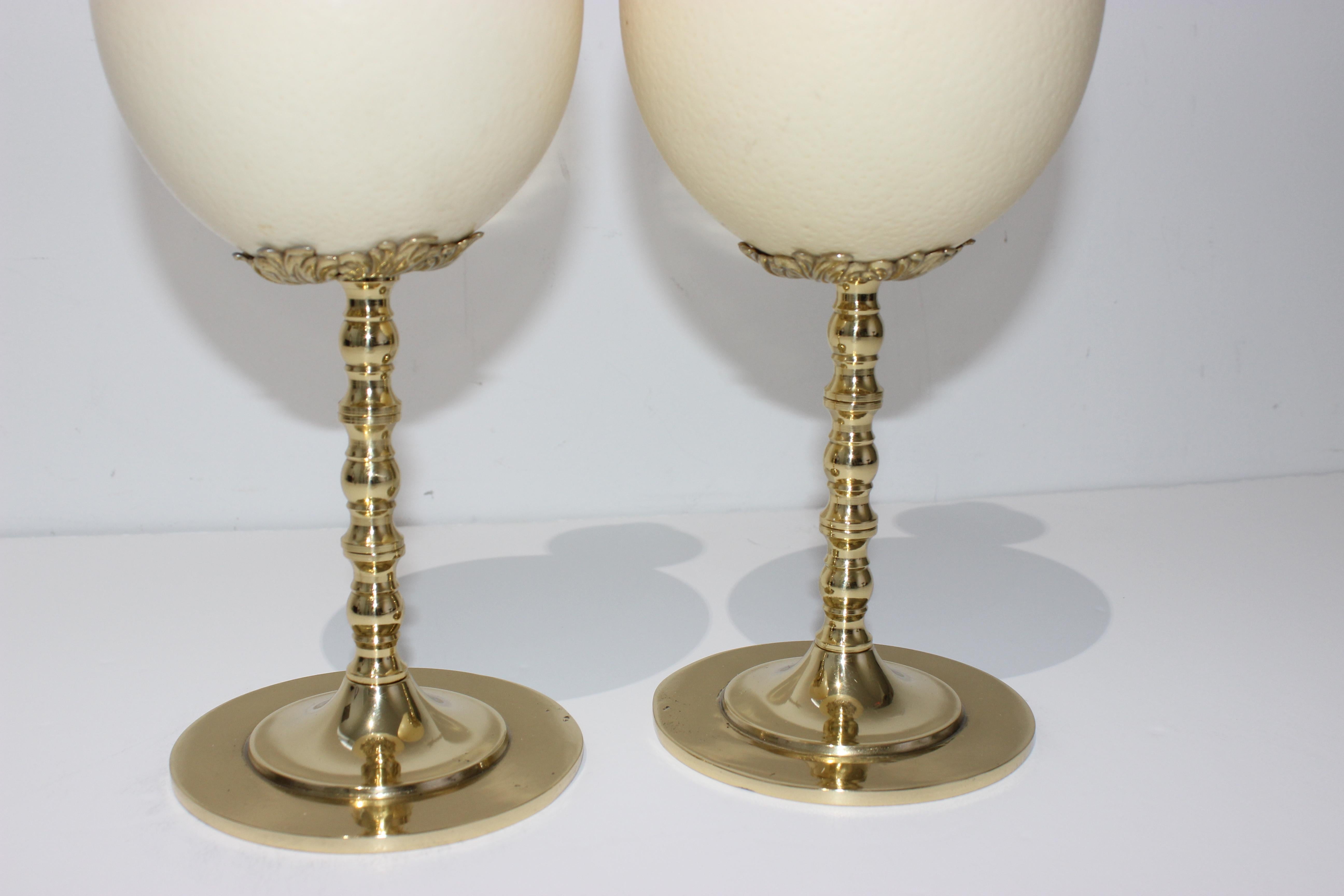 Set of Ostrich Egg Candlesticks Style of Tony Duquette For Sale 3