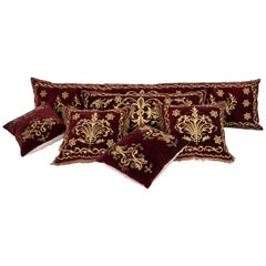 Antique Set of Ottoman Turkish Sarma Velvet Pillow Cases, 19th Century