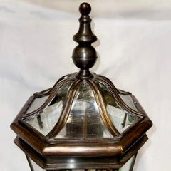 Set of Outdoors Cast Bronze Lantern Sconces, Sold in Pairs