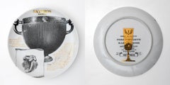 Juego de platos decorativos de porcelana de P. Fornasetti para Martini & Rossi, años 60