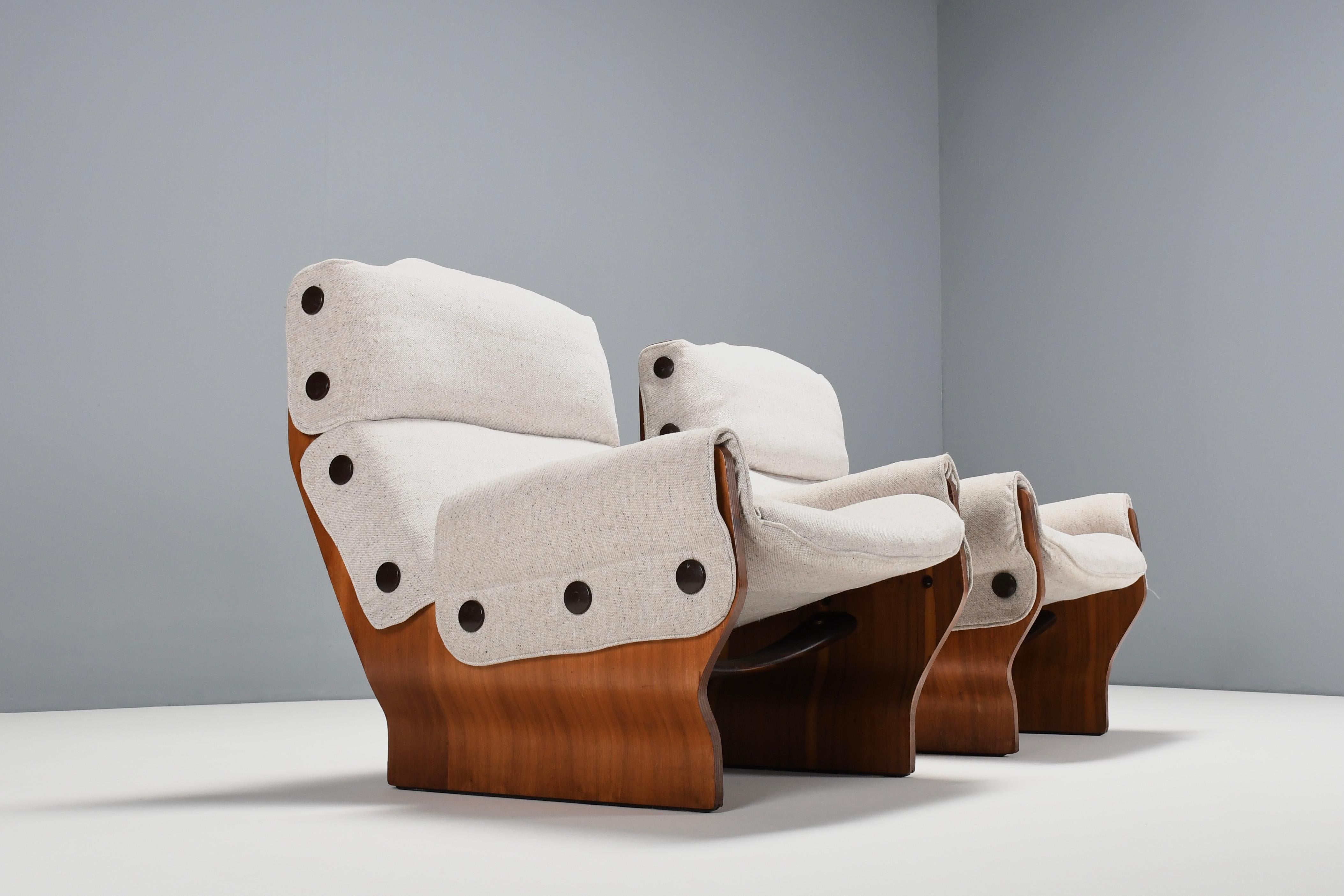 Mid-Century Modern Set of P110 ‘Canada’ Lounge Chairs by Osvaldo Borsani for Tecno, Italy 1965