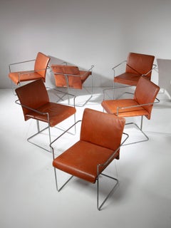 Set of "P15" Armchairs by Ernesto Redaelli for Saporiti, Italy, 1970s